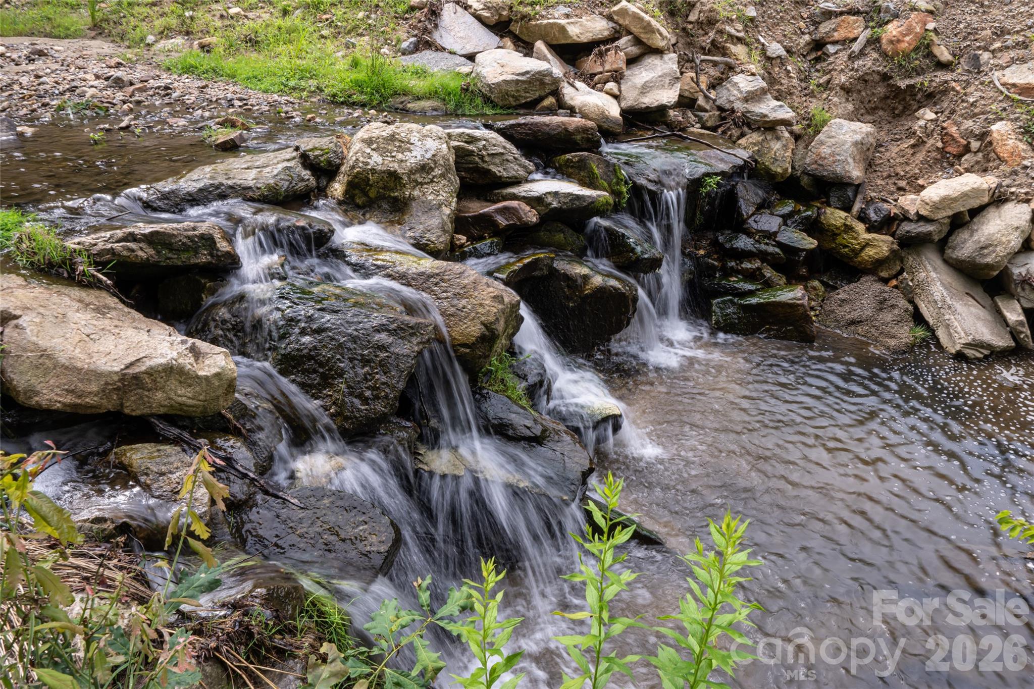 Creek behind home - 58 Blackgum Court, Hendersonville