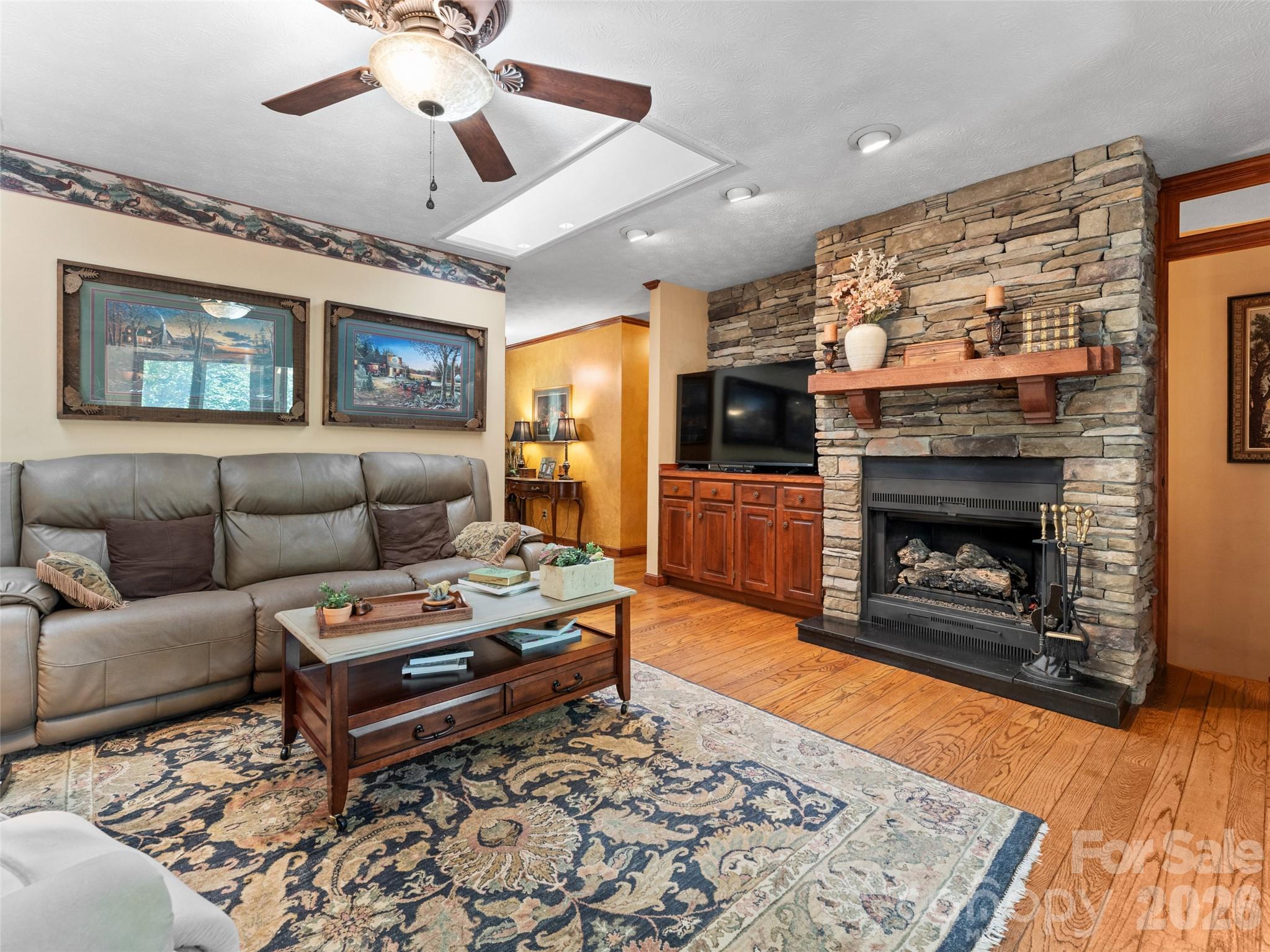 Family Room with Stone Fireplace - 3 Westbridge Drive, Hendersonville