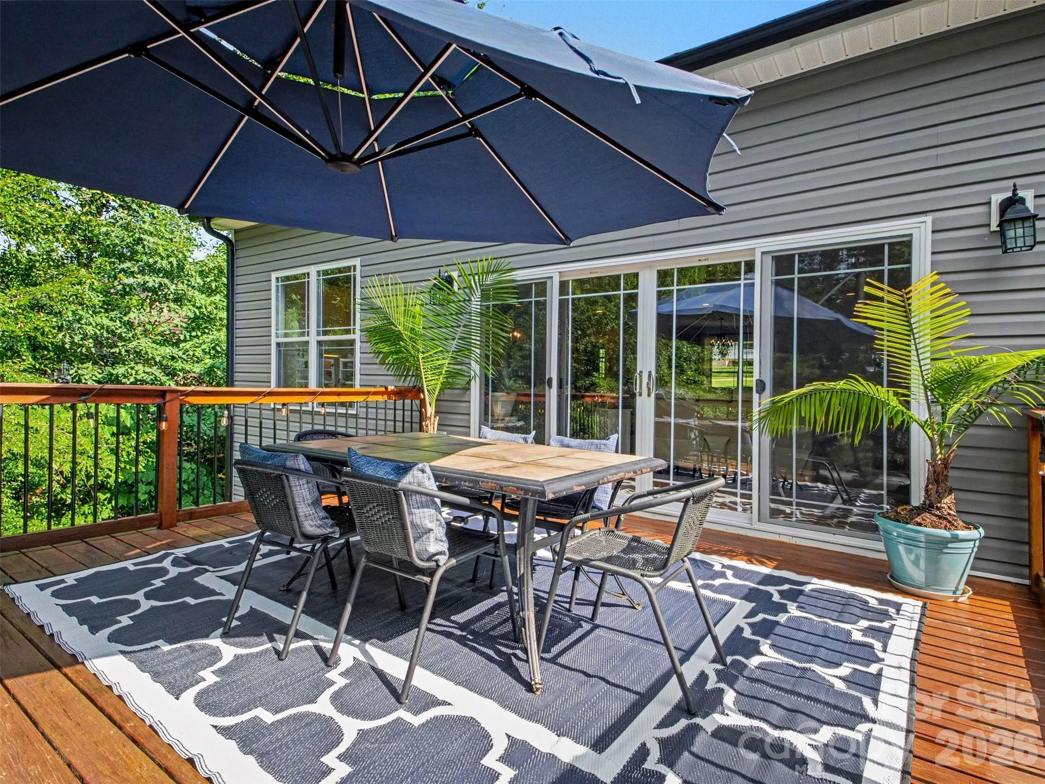 Back deck with wooded views - 155 Wood Acre Drive, Mooresville