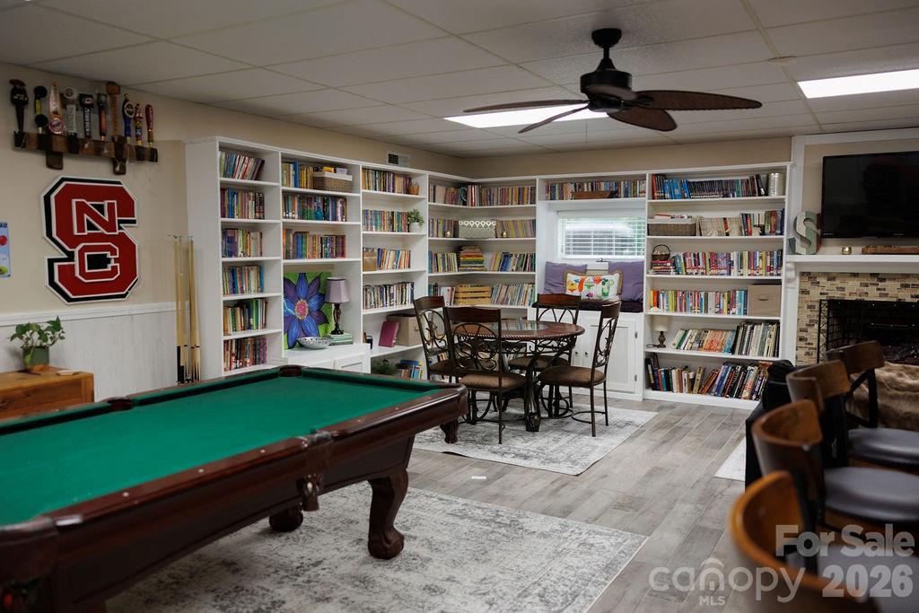 Recreational room with gas fireplace - 119 Country Meadow Lane, Kings Mountain