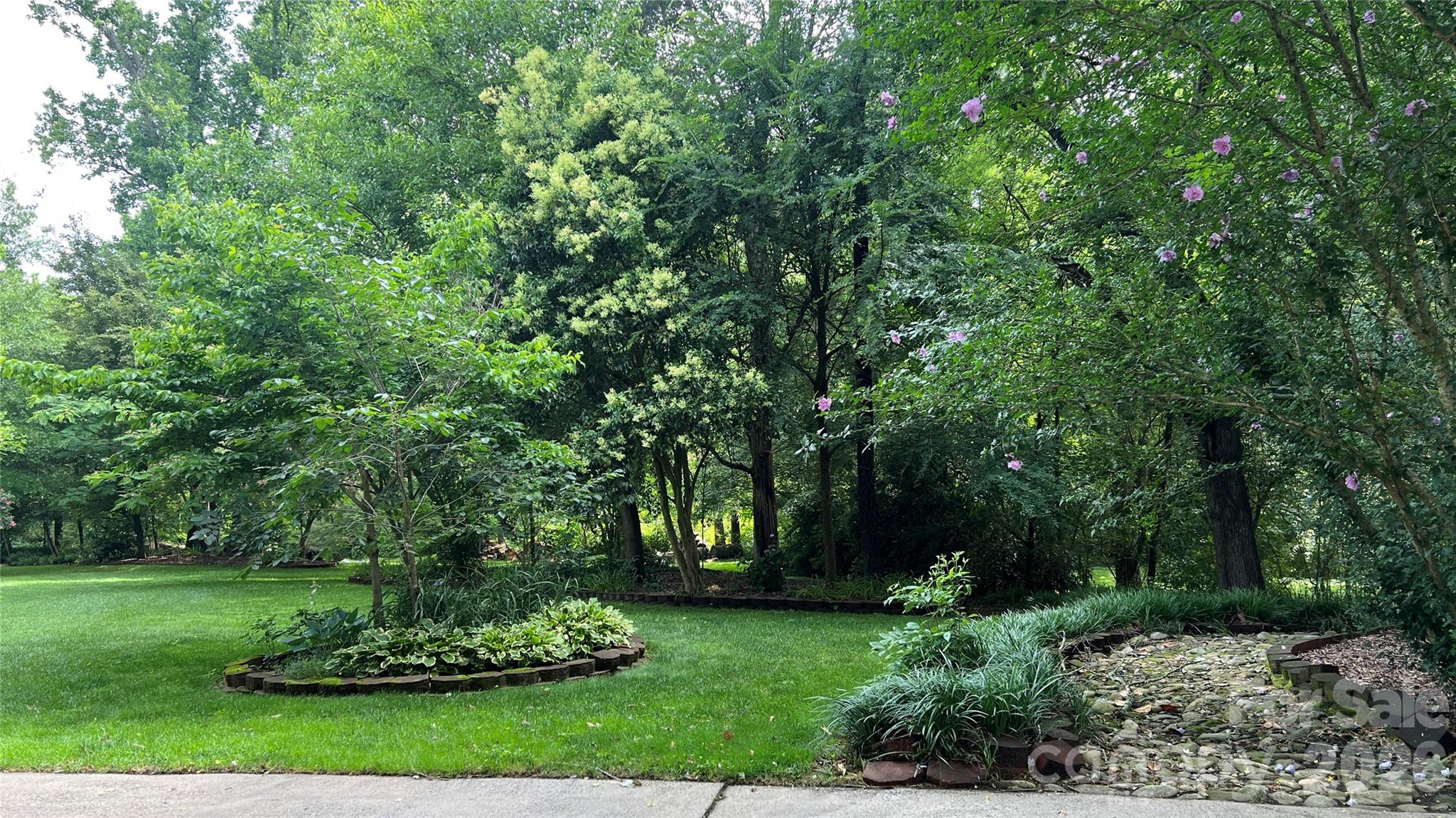 Side yard featuring a small stream and horseshoe area - 119 Country Meadow Lane, Kings Mountain