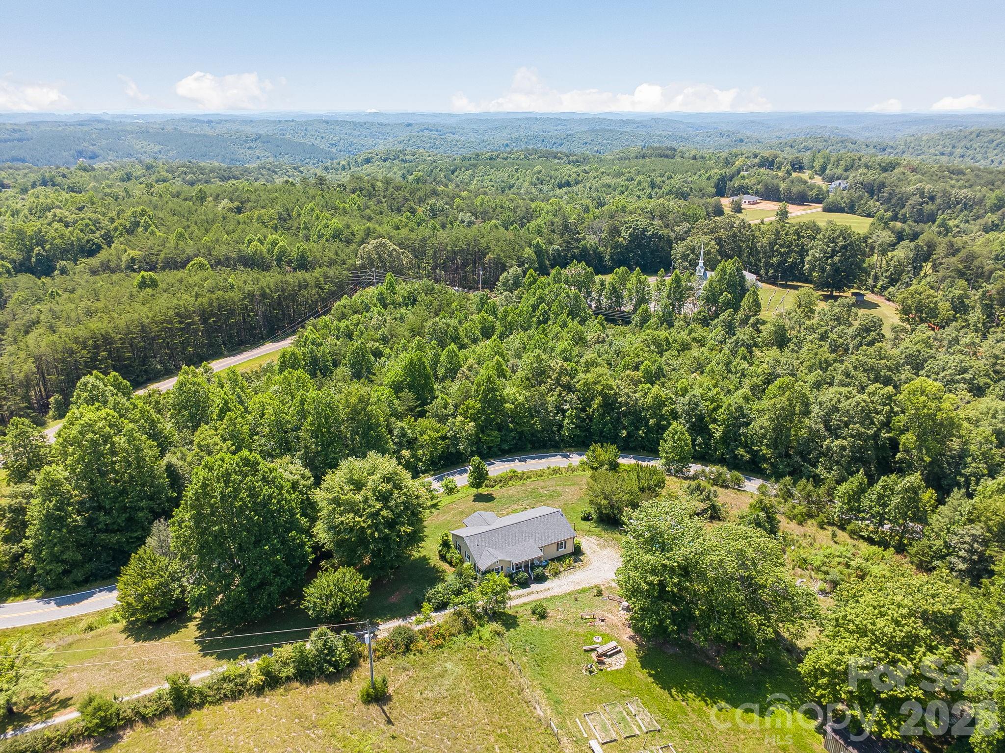 Aerial view of home and beyond - 111 Bible School Road, Lake Lure