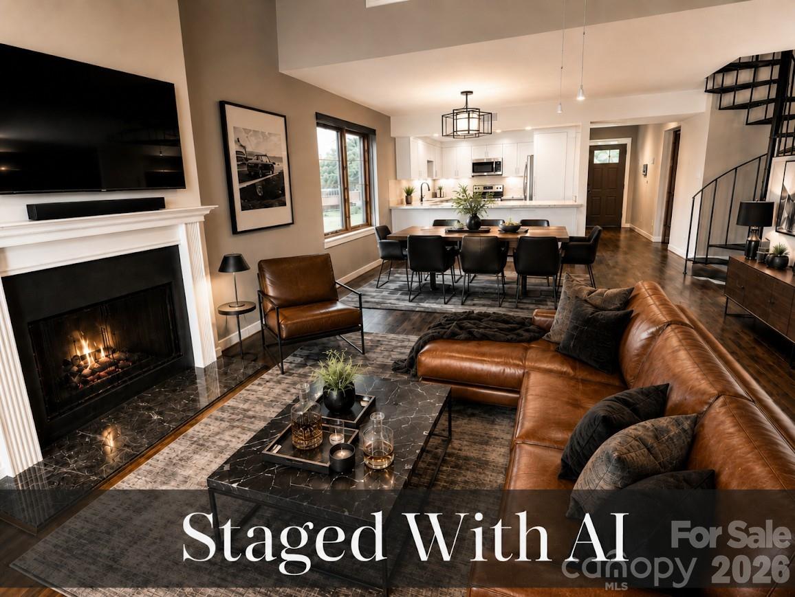 Moody living room imagined with AI - 100 Northshore Court, Cherryville