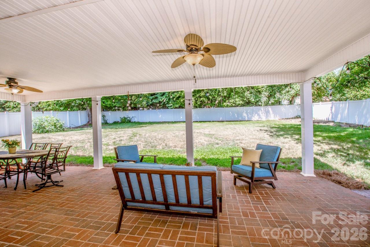 Brick back patio is the perfect size. - 921 Argyle Court, Statesville