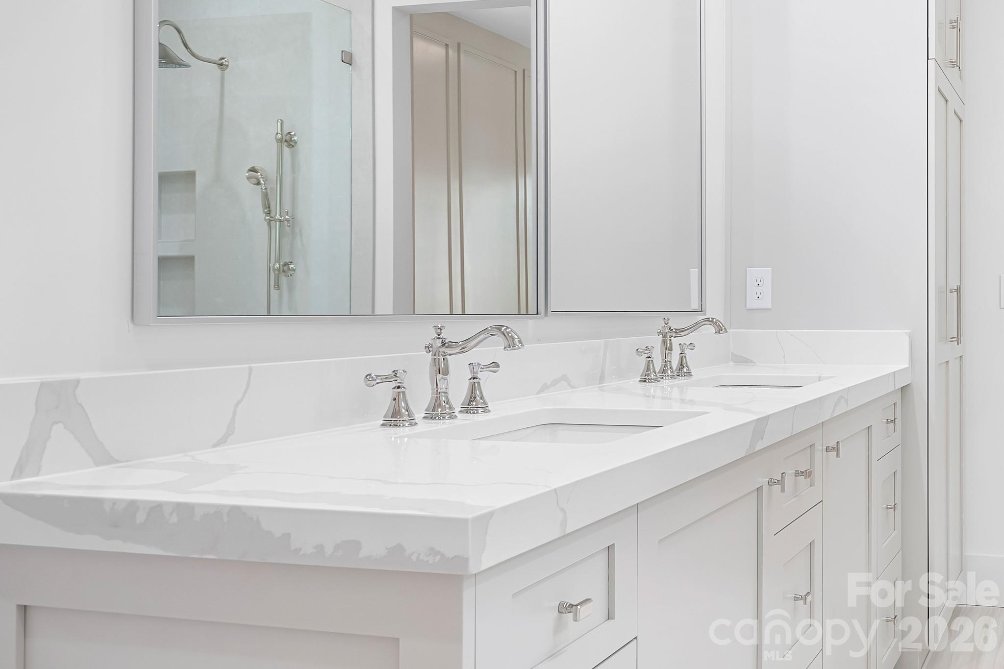 Oversized mirrors, natural and LED can lighting - 126 Manorly Lane, Mooresville