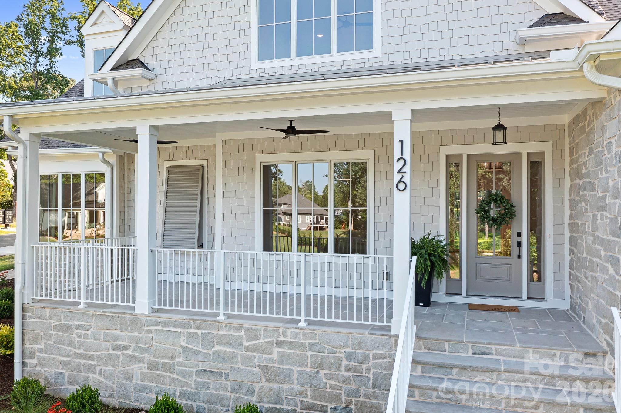 Beautiful Limestone and shake exterior - 126 Manorly Lane, Mooresville