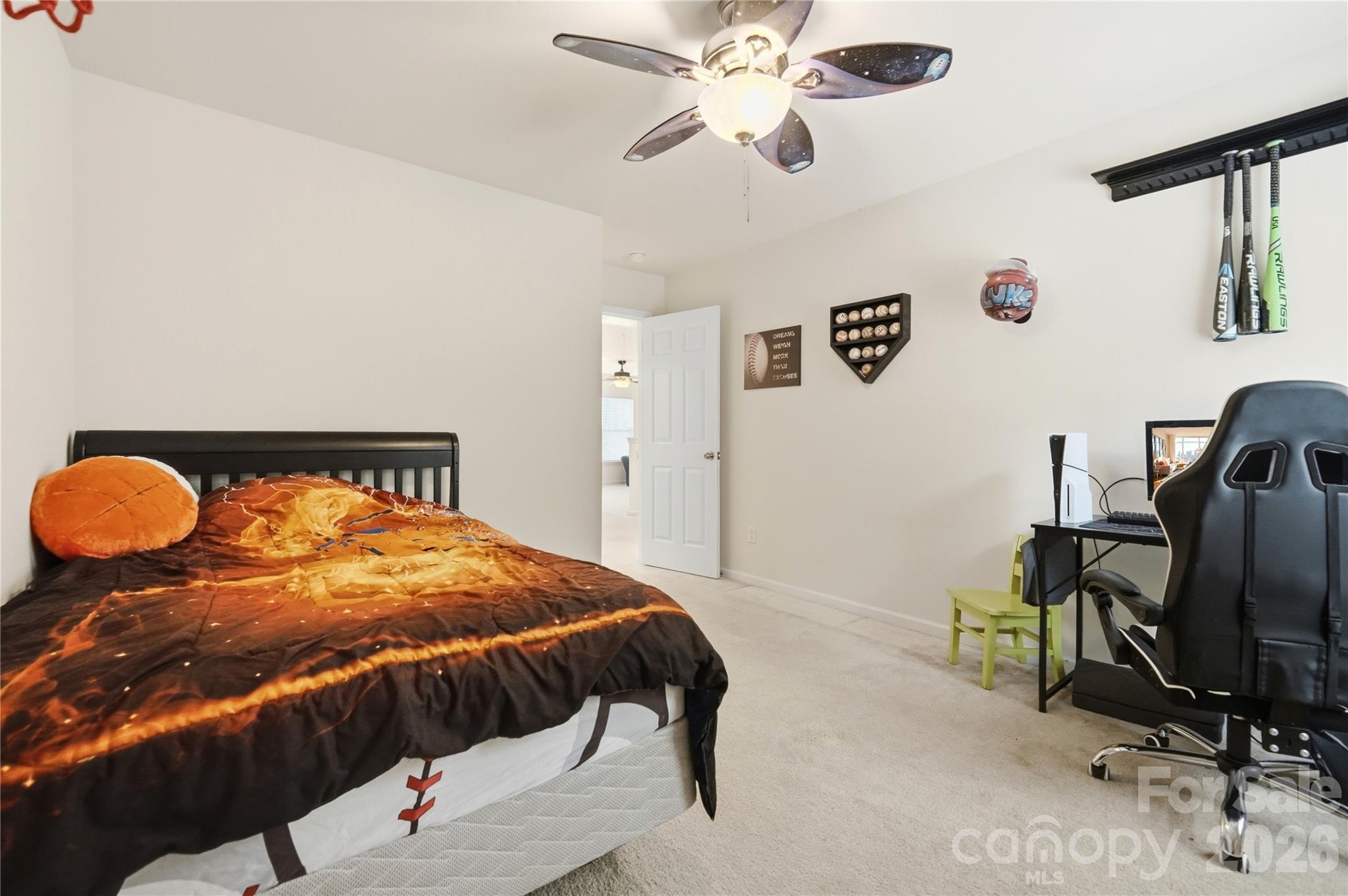 Bright secondary bedroom with flexible space for a desk or reading nook - 1034 Canopy Drive, Indian Trail