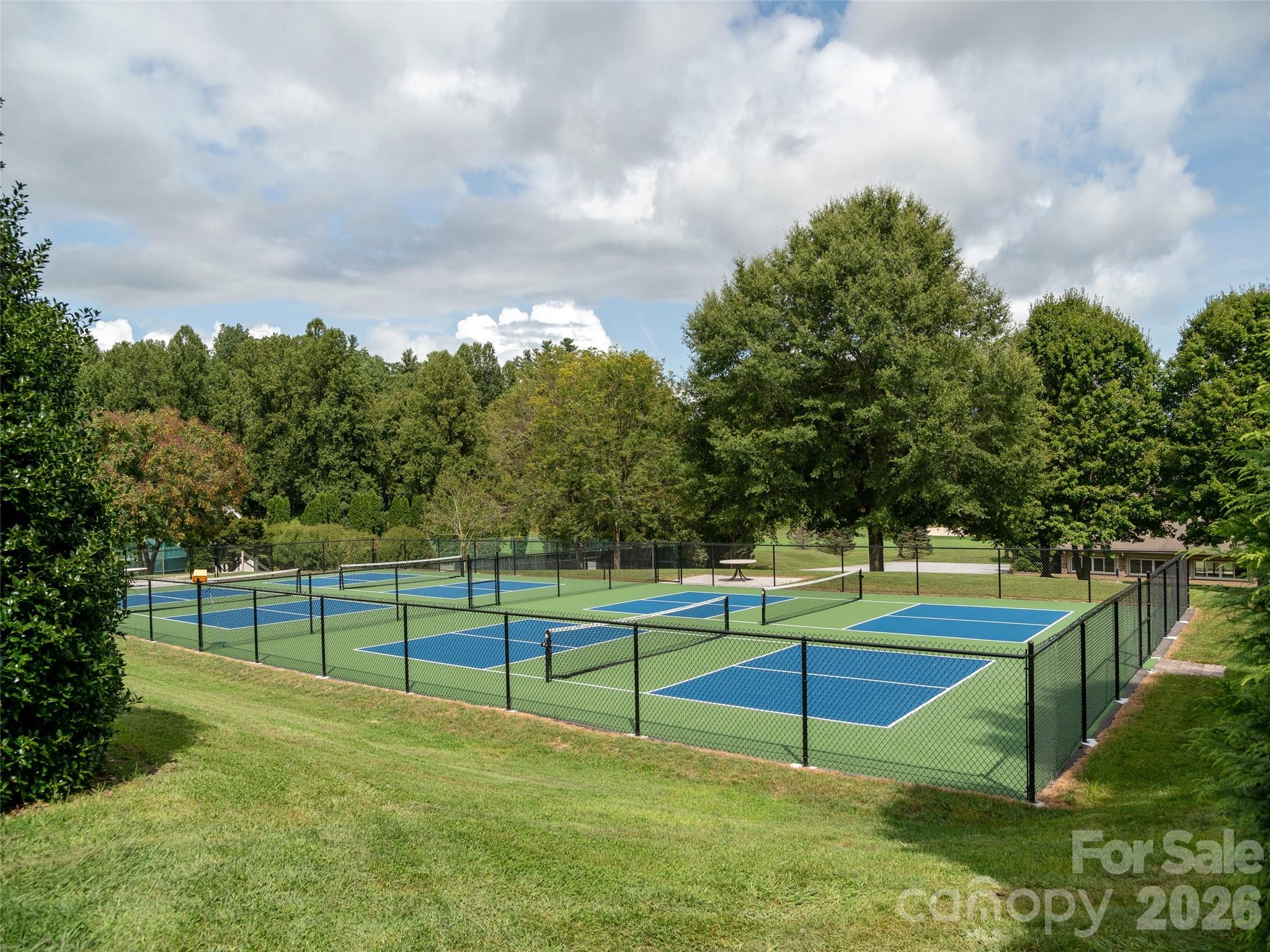 Tennis and pickleball courts offer exceptional recreational amenities for active outdoor living and community enjoyment. - 128 Pinnacle Peak Lane, Flat Rock
