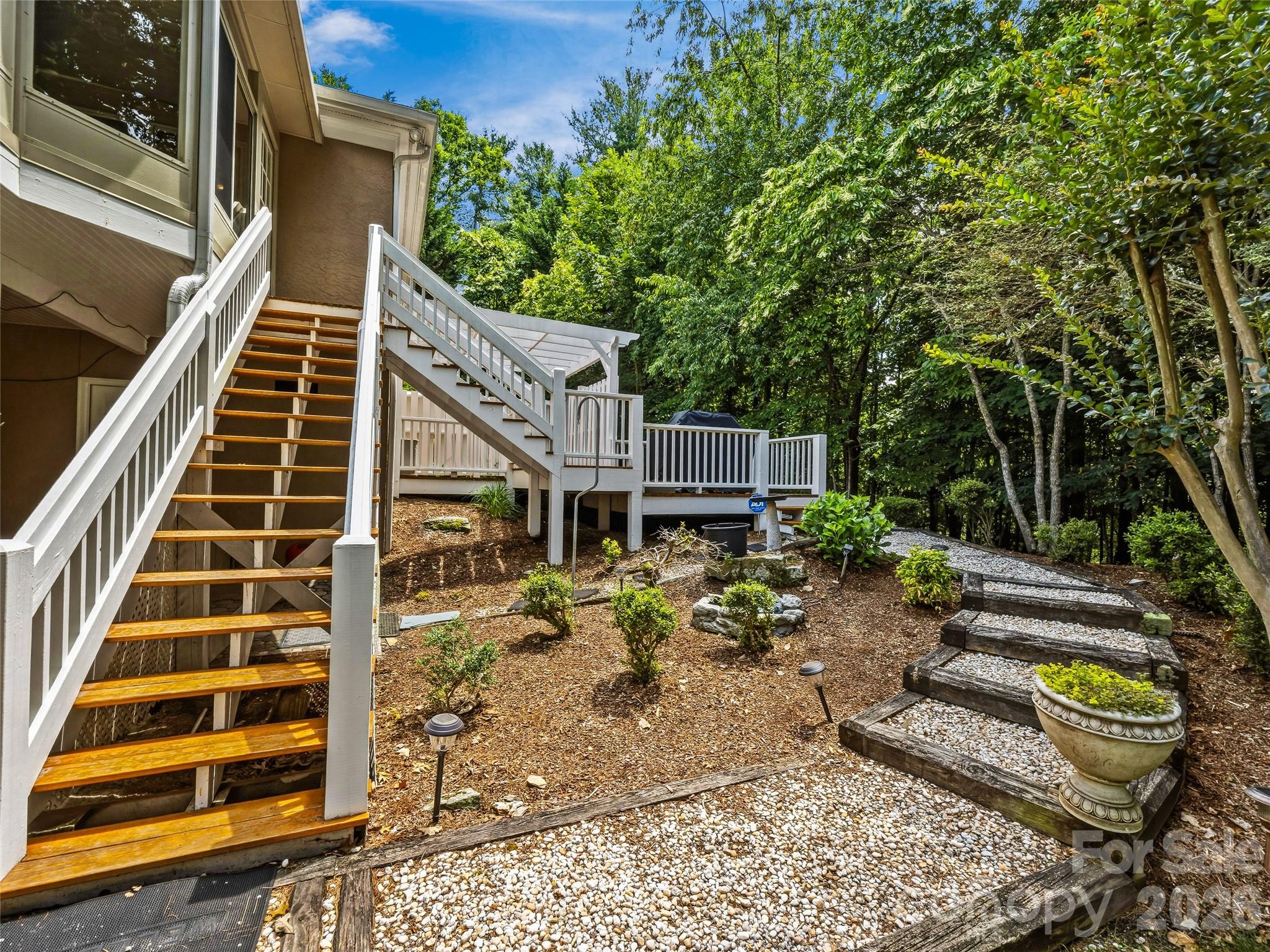 Rear Deck & Garden Path - 200 Teaberry Lane, Hendersonville