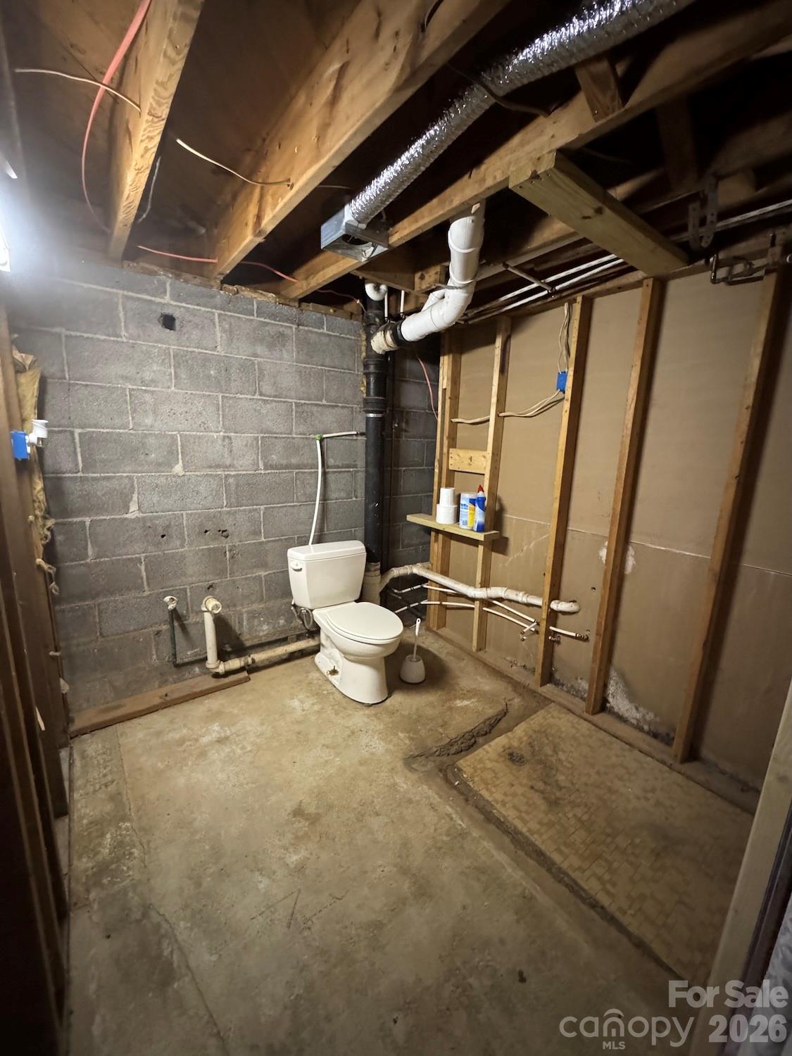 Downstairs bathroom is ready to be finished - 3 Odie Lane, Candler