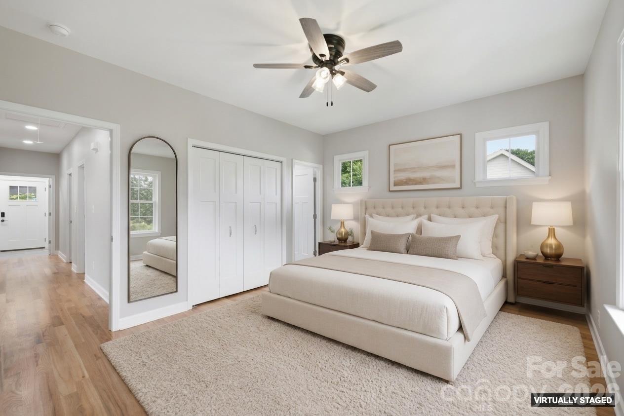 primary bedroom virtually staged - 404 Williamson Street, Fort Mill
