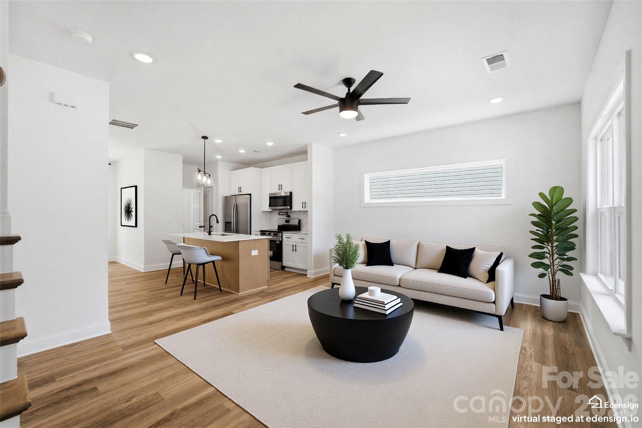 Virtually Staged Living Room - 116 7th Avenue SE, Hickory