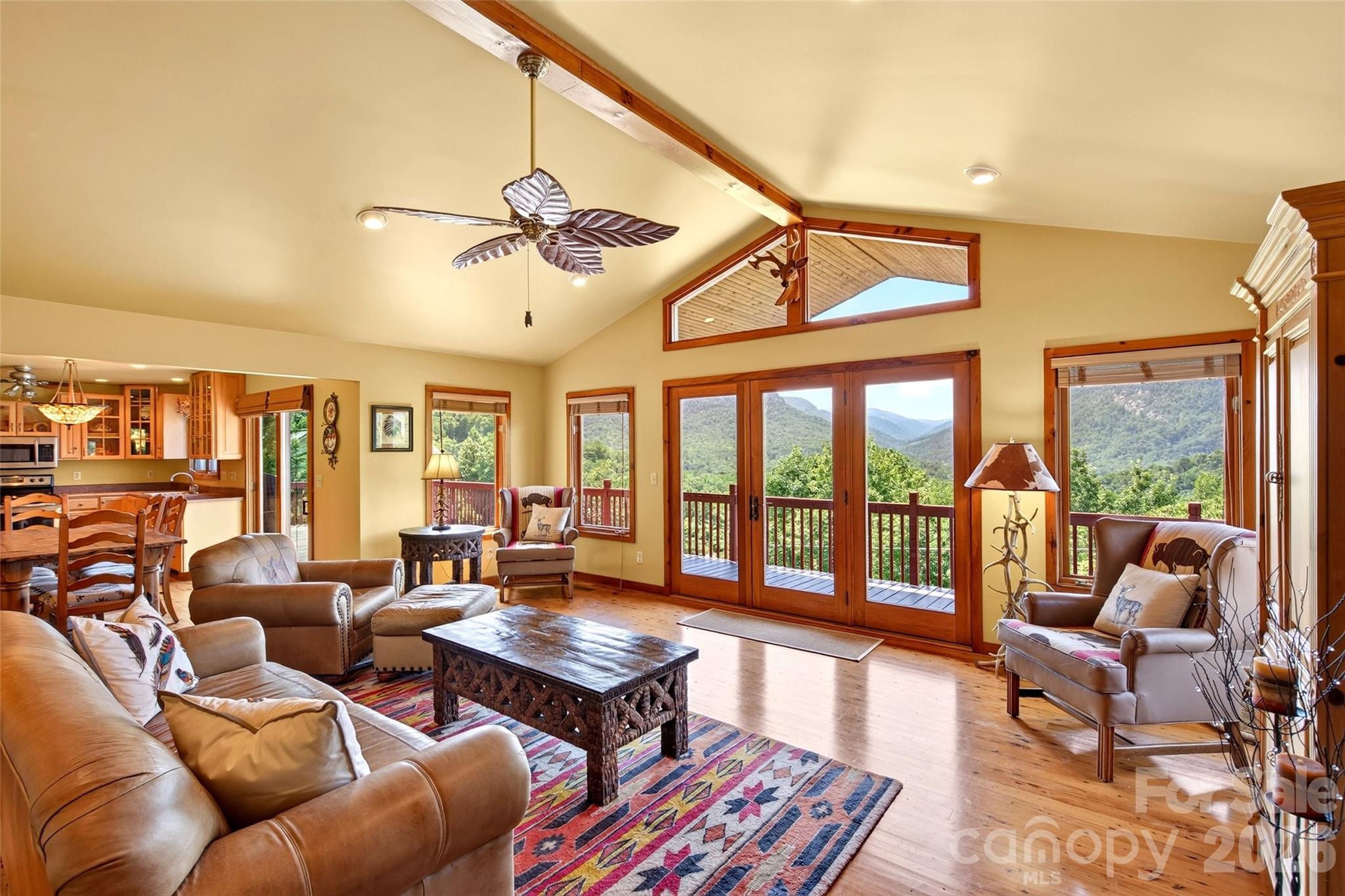 Vaulted ceilings in Living Room - 227 Sidney Lanier Drive, Lake Lure