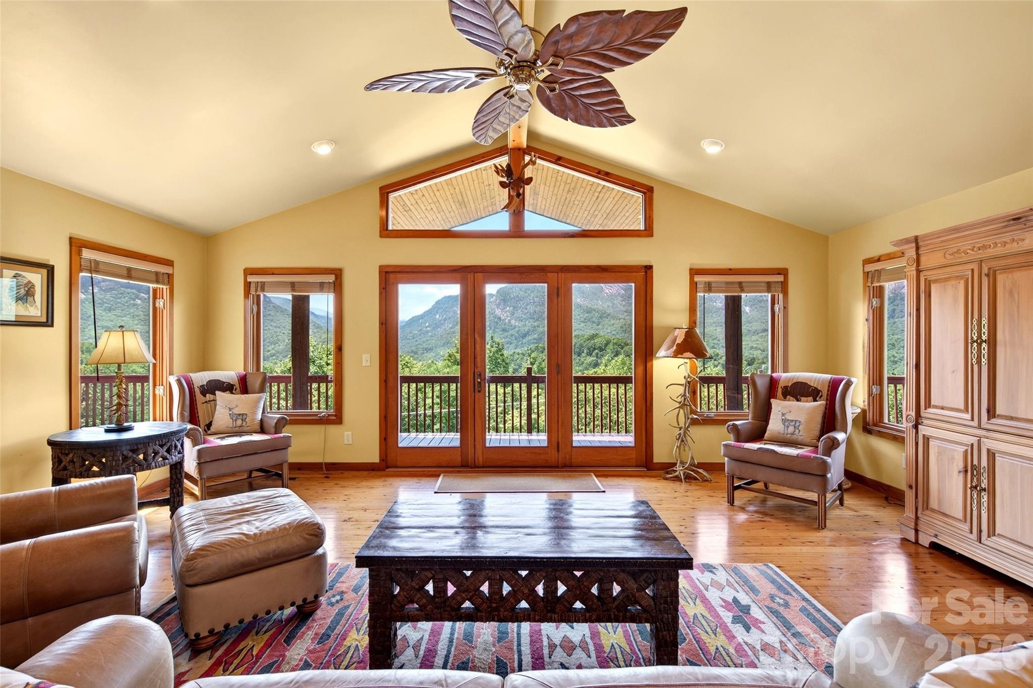 Take in the outdoors from the living room - 227 Sidney Lanier Drive, Lake Lure
