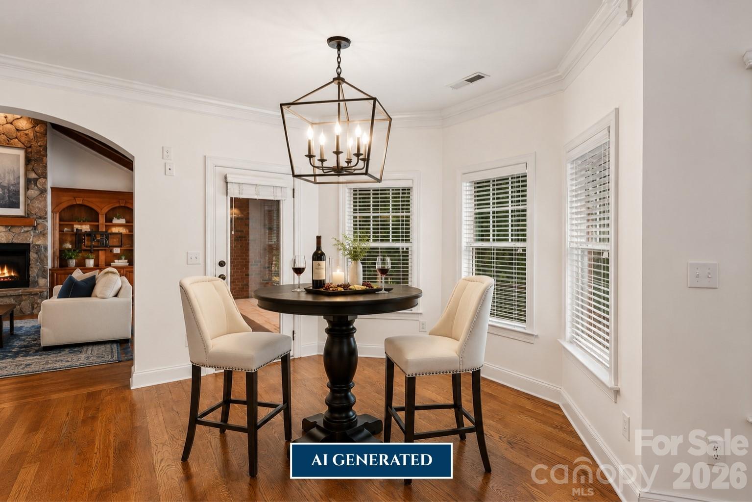 AI Generated with lighting, furniture, and accessories. - 4709 Rockwood Drive, Waxhaw