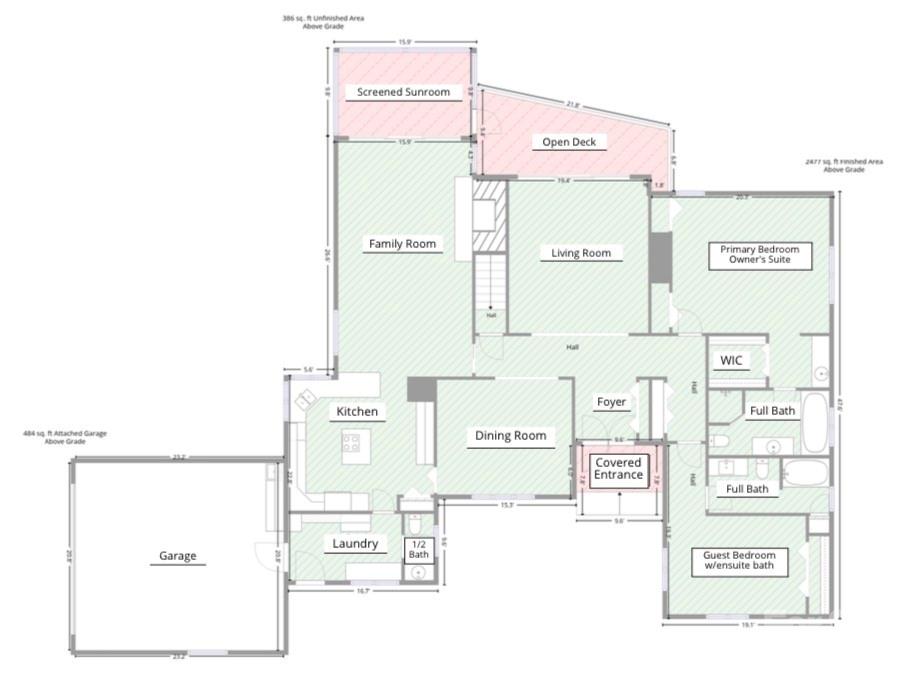 Main Level FLOOR PLAN - 115 Woodhaven Drive, Hendersonville