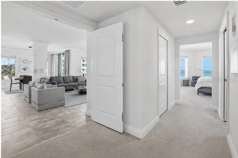 Double Door Entry Hallway to Primary Suite - 650 COLLANY RD #401, TIERRA VERDE