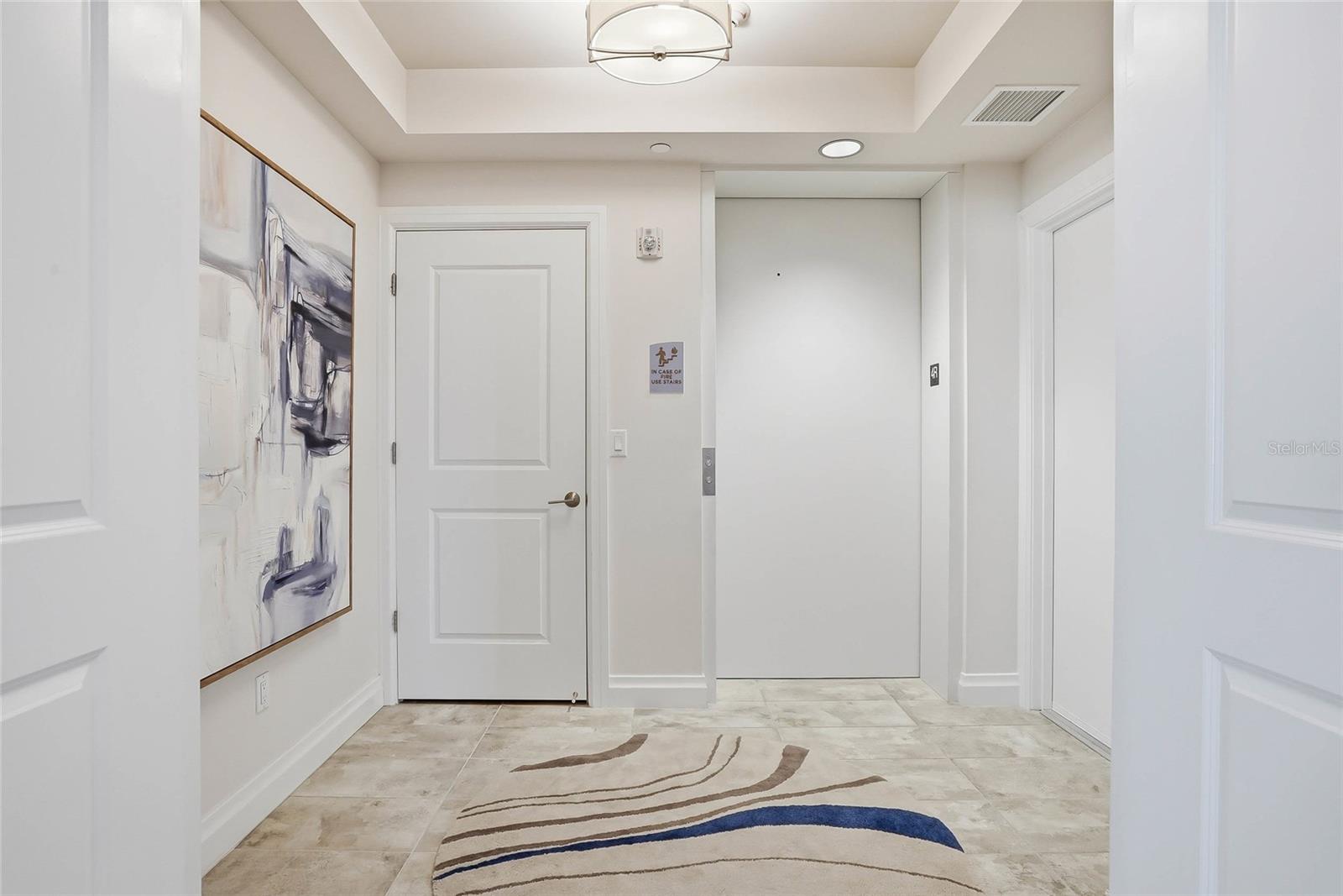Dedicated private foyer, storage closet with semi-private elevator access. - 650 COLLANY RD #401, TIERRA VERDE