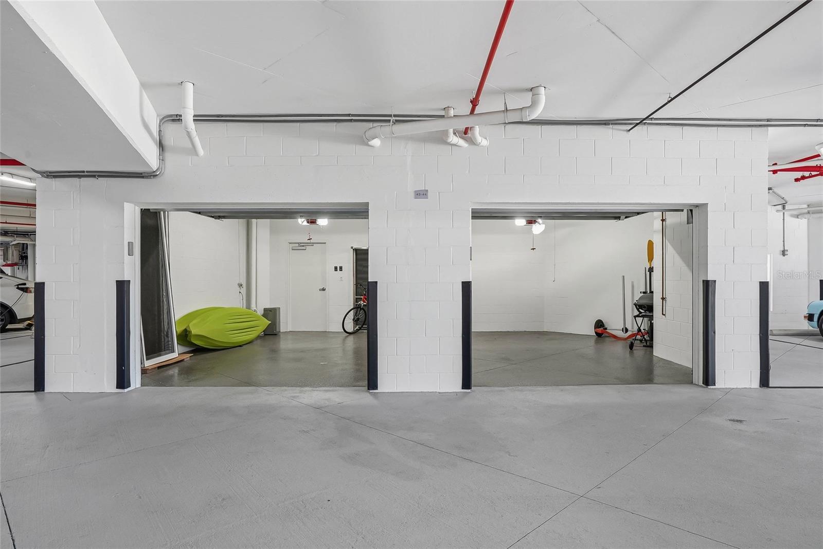 Oversized private two-car garage within the secured building. This is GOLD - 650 COLLANY RD #401, TIERRA VERDE