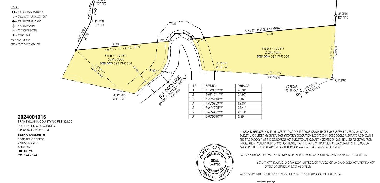 Drawing of lot - TBD Top Oaks Lane, Pisgah Forest