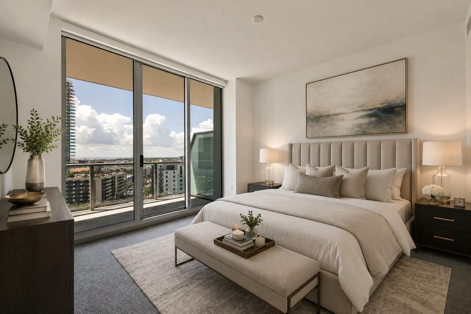 Virtual Staged Primary Suite, TV Included - 400 CENTRAL AVE #1105, ST PETERSBURG