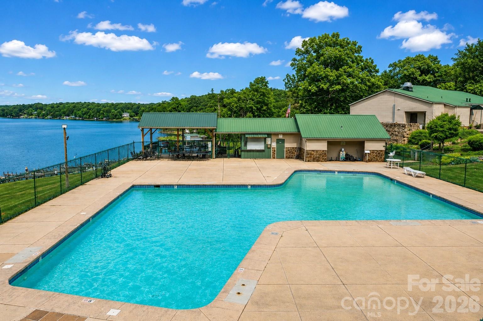 Aerial photo of Woodrun, Amenities, Pool area - 130 Canoe Court, Mount Gilead