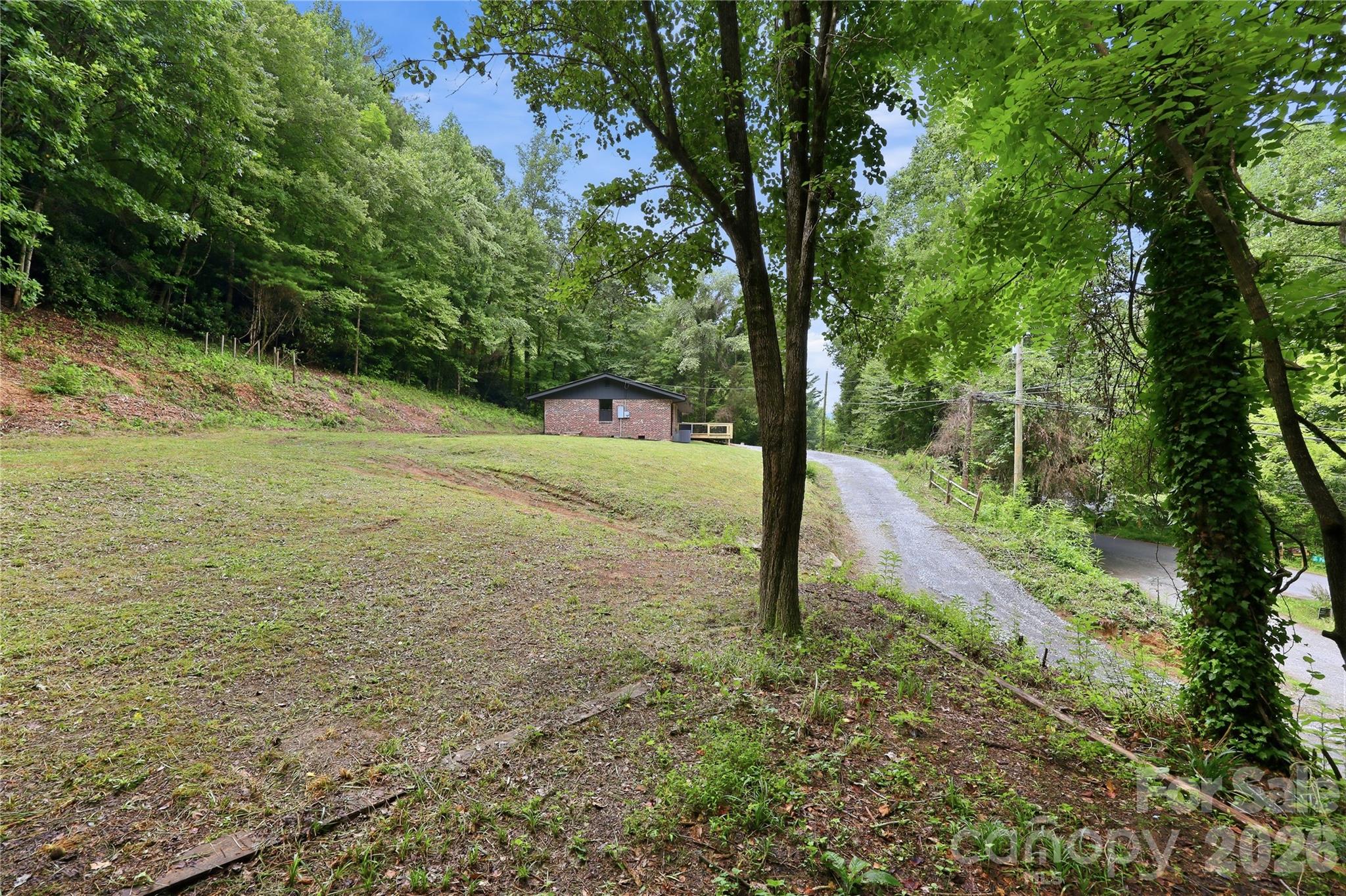 Driveway and Level Side Yard - 30 Top Of The Mountain Road, Hendersonville