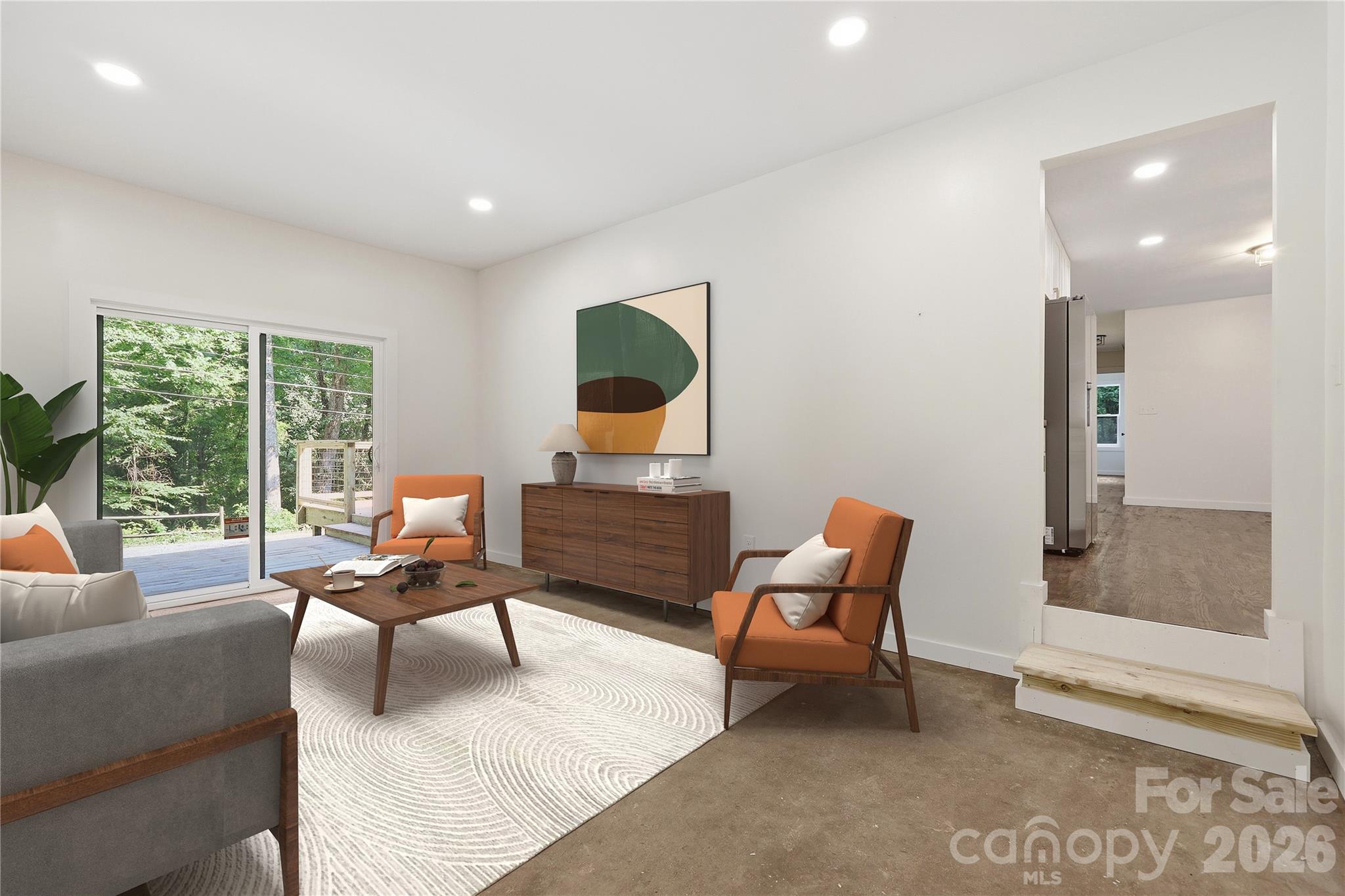 Family Room Virtual Staged - 30 Top Of The Mountain Road, Hendersonville