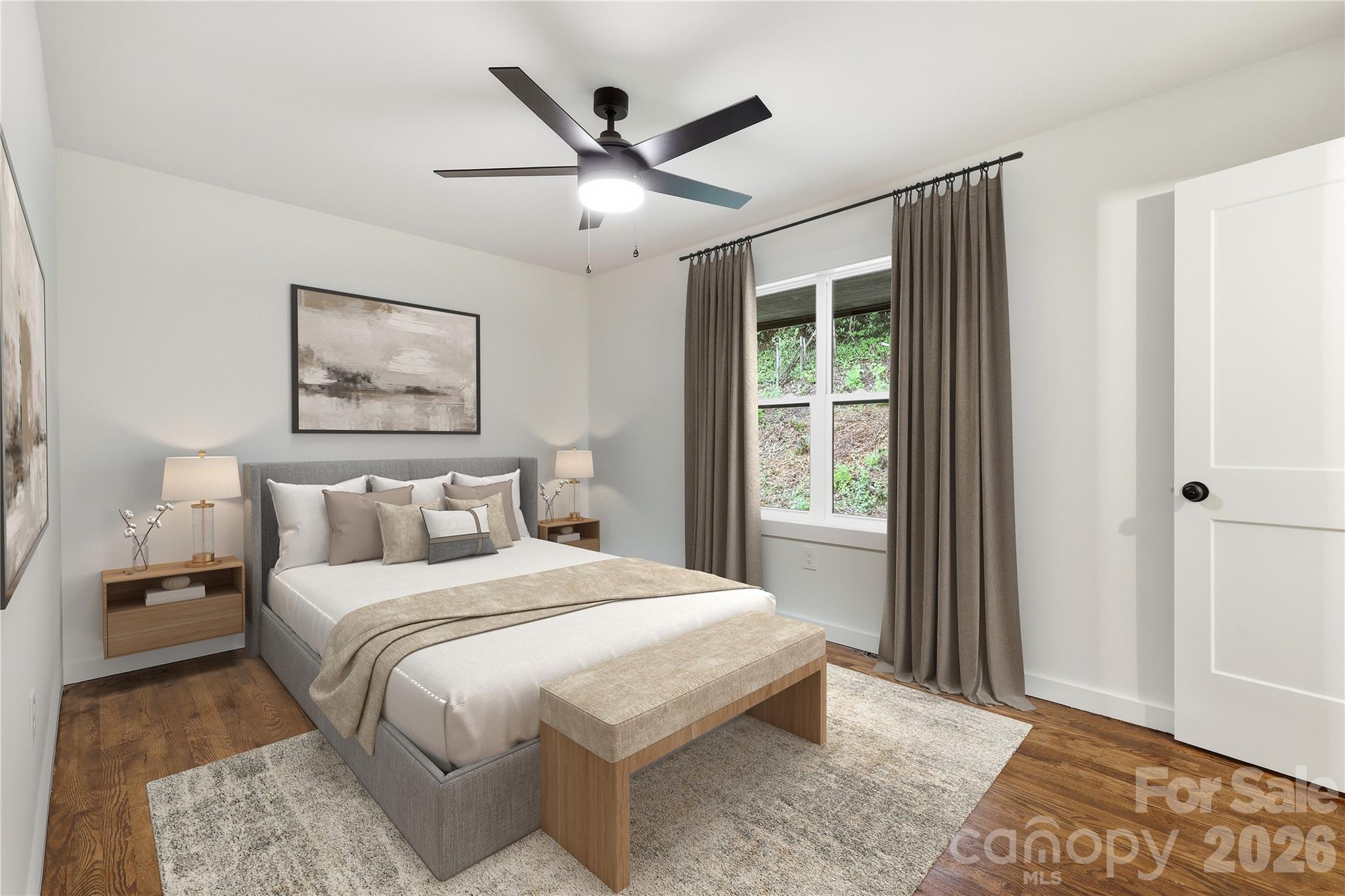 Primary Back Bedroom Virtual Staged - 30 Top Of The Mountain Road, Hendersonville