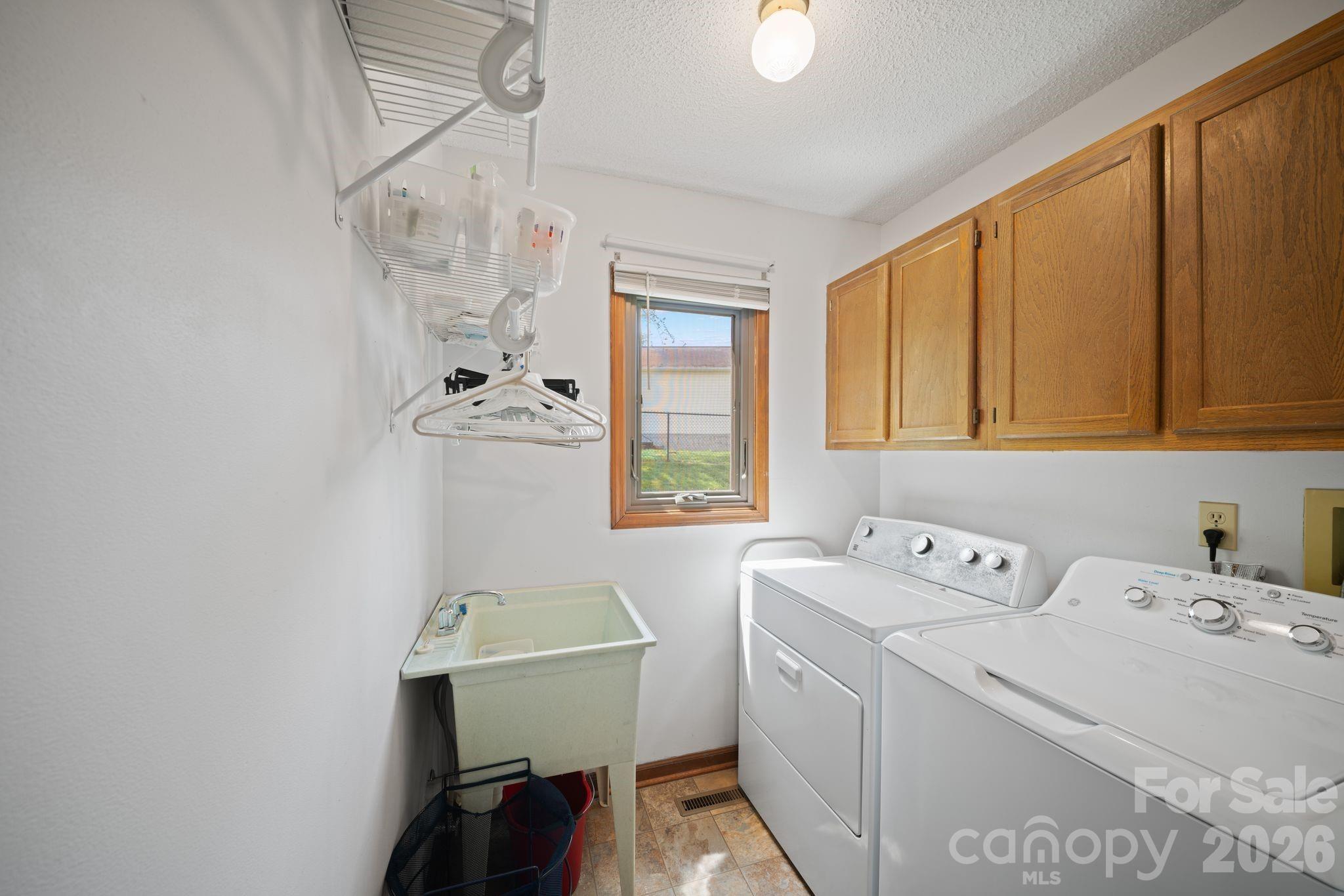 Laundry with utility sink on main level - 100 Forest Park Drive, Hendersonville