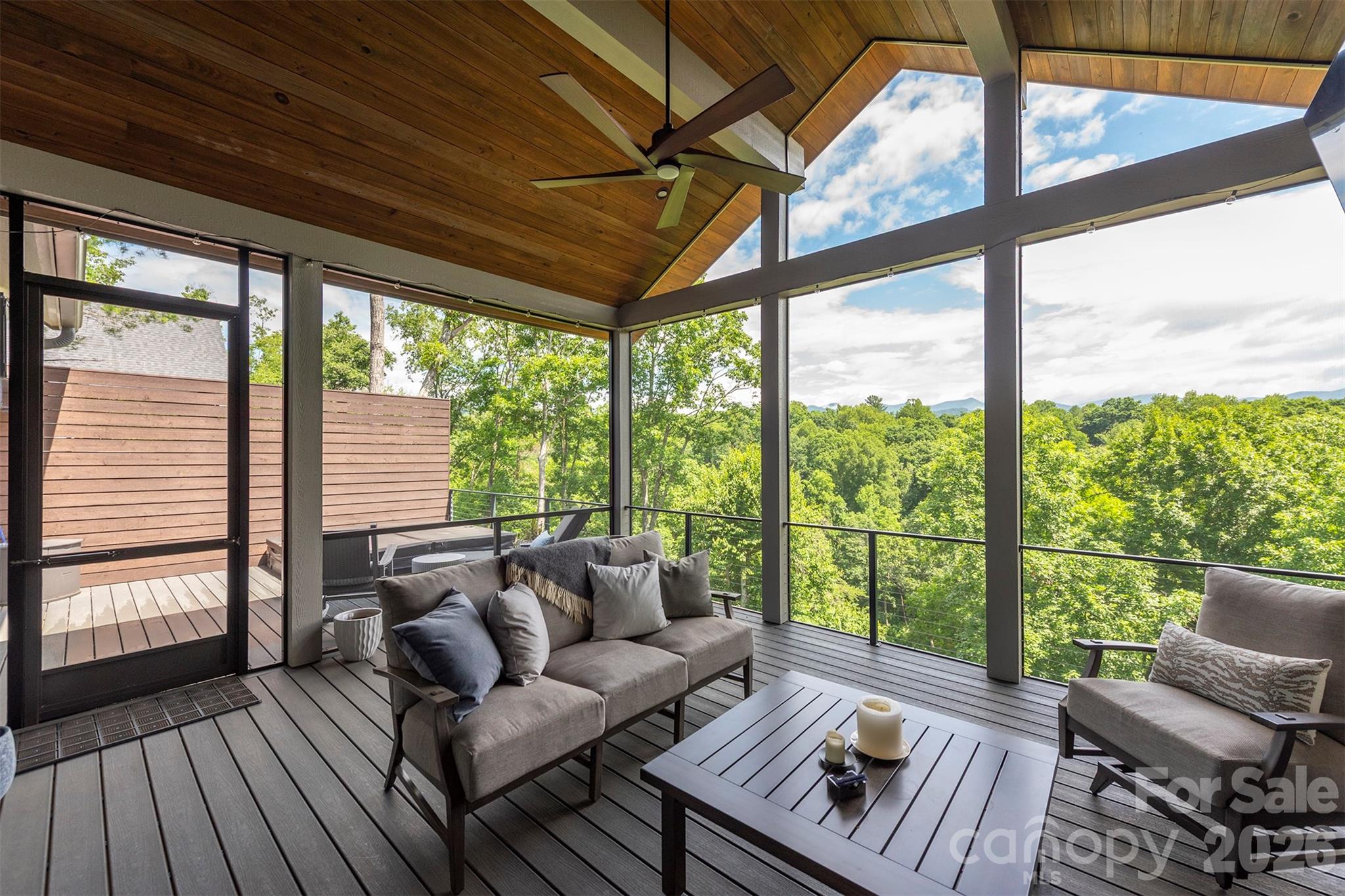 Enjoy the screened in back deck or sit out in the open space as well - 158 Riverbend Forest Drive, Asheville