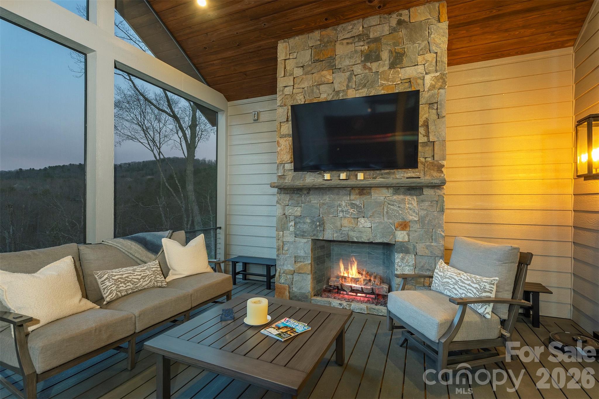 Enjoy your evenings with a nice fire and gas lanterns - 158 Riverbend Forest Drive, Asheville
