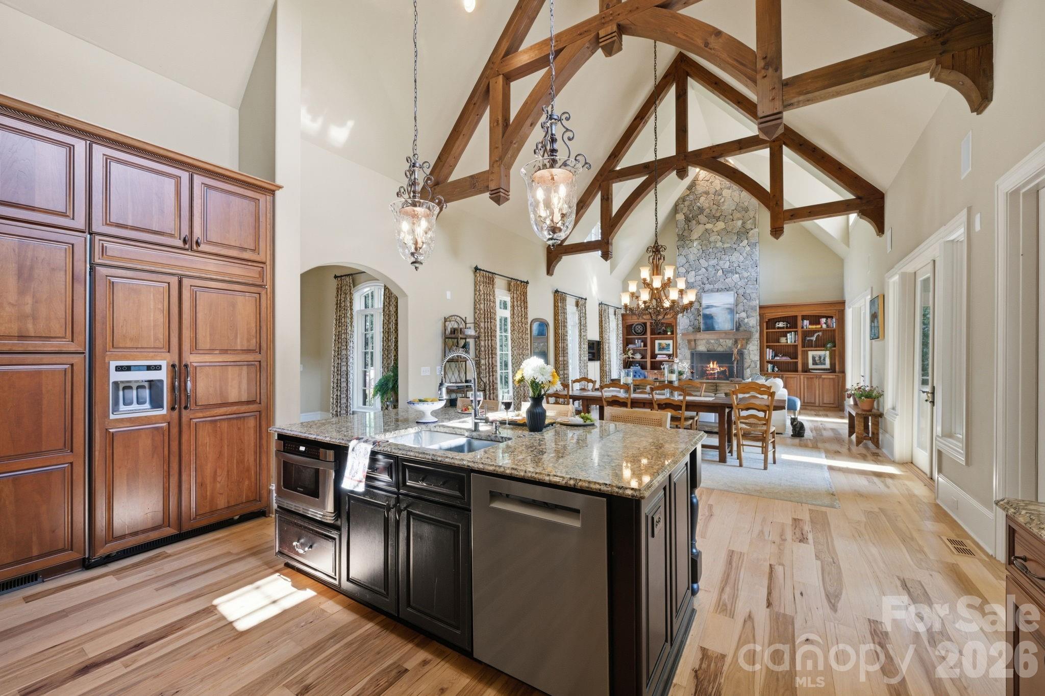 Custom cherry cabinetry, granite countertops - 8528 Waxhaw Creek Road, Waxhaw