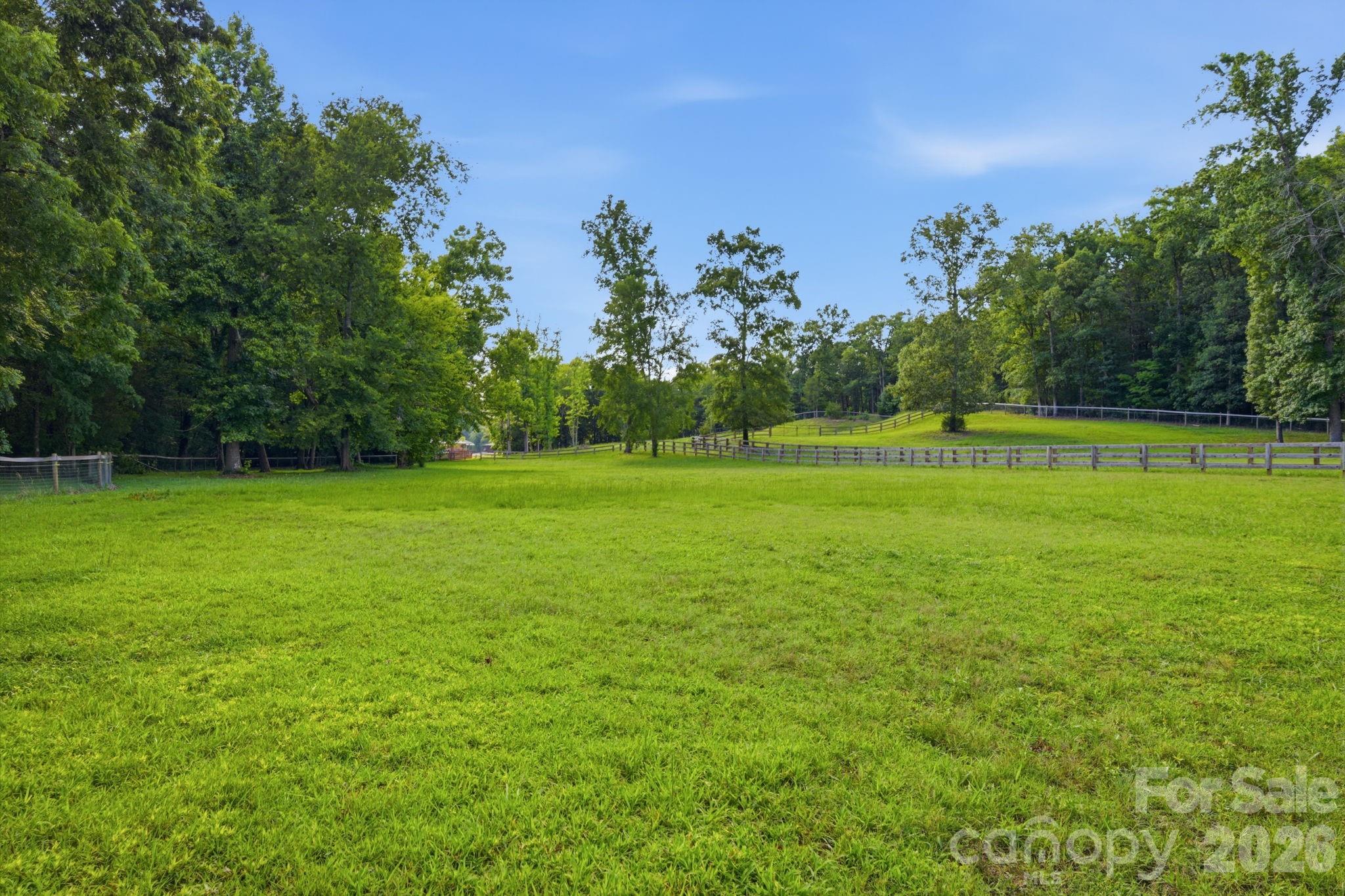 Lush board and Ramm Flex fenced pastures and paddocks - 8528 Waxhaw Creek Road, Waxhaw