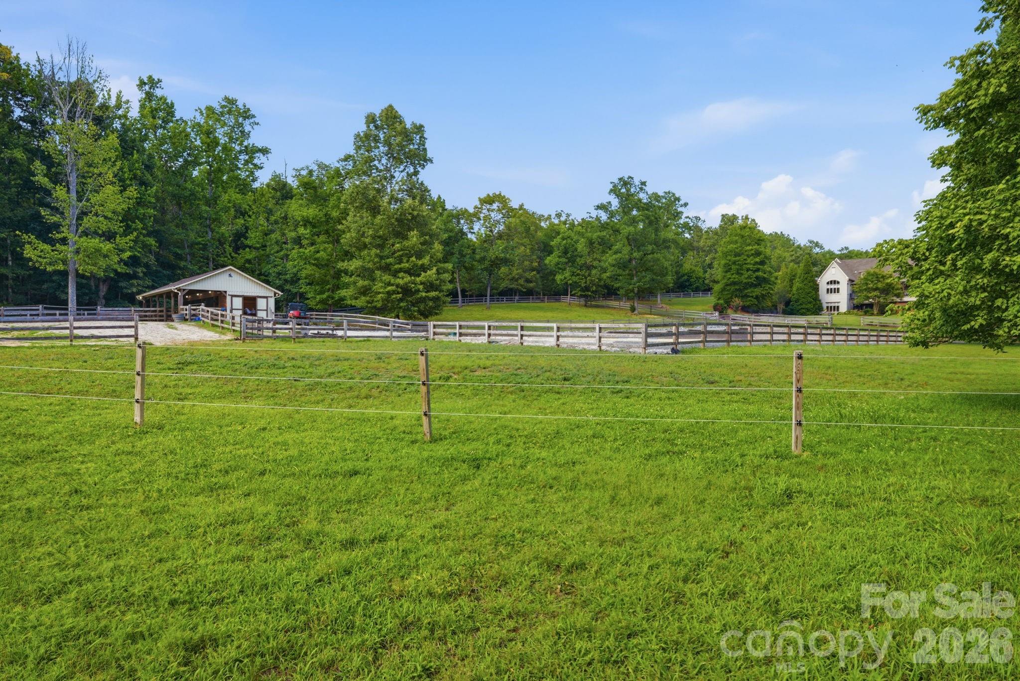 New 3 stall shed row barn with tack room - 8528 Waxhaw Creek Road, Waxhaw