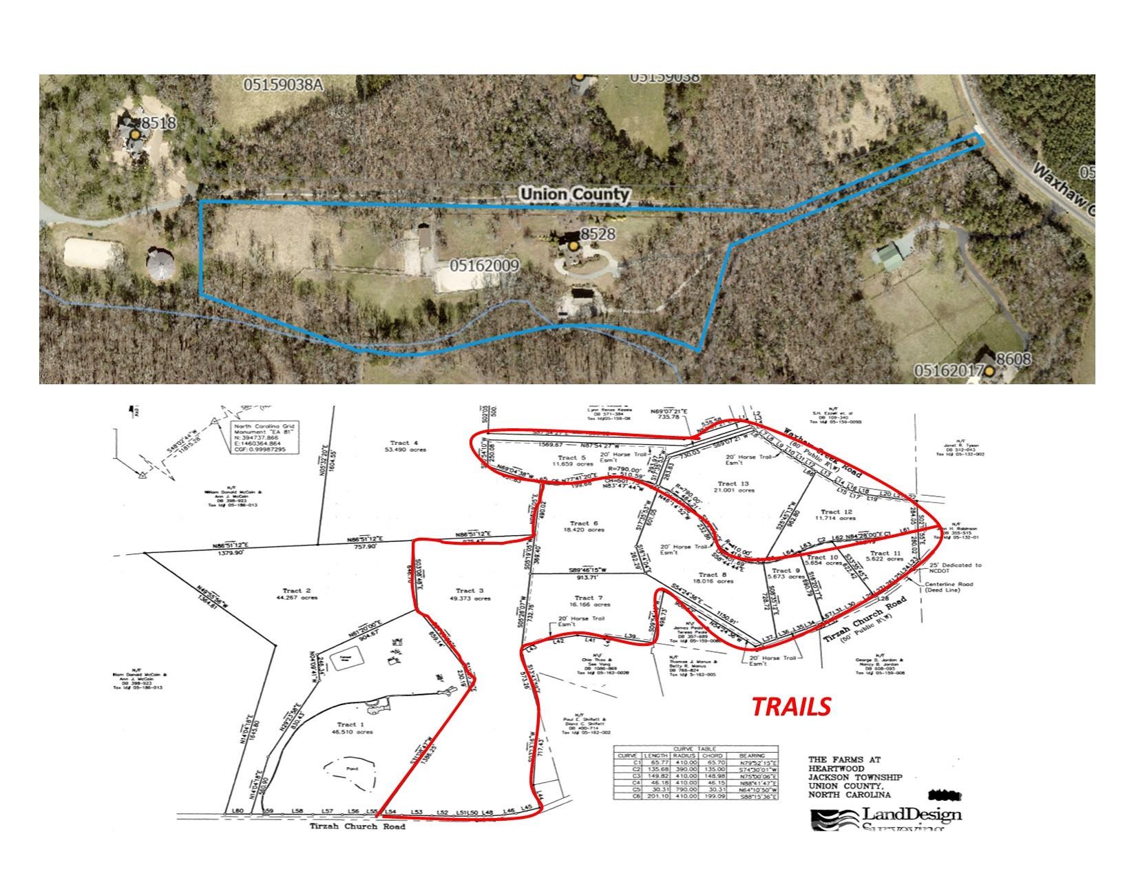 3 miles of trails for the community, roperty borders creek - 8528 Waxhaw Creek Road, Waxhaw