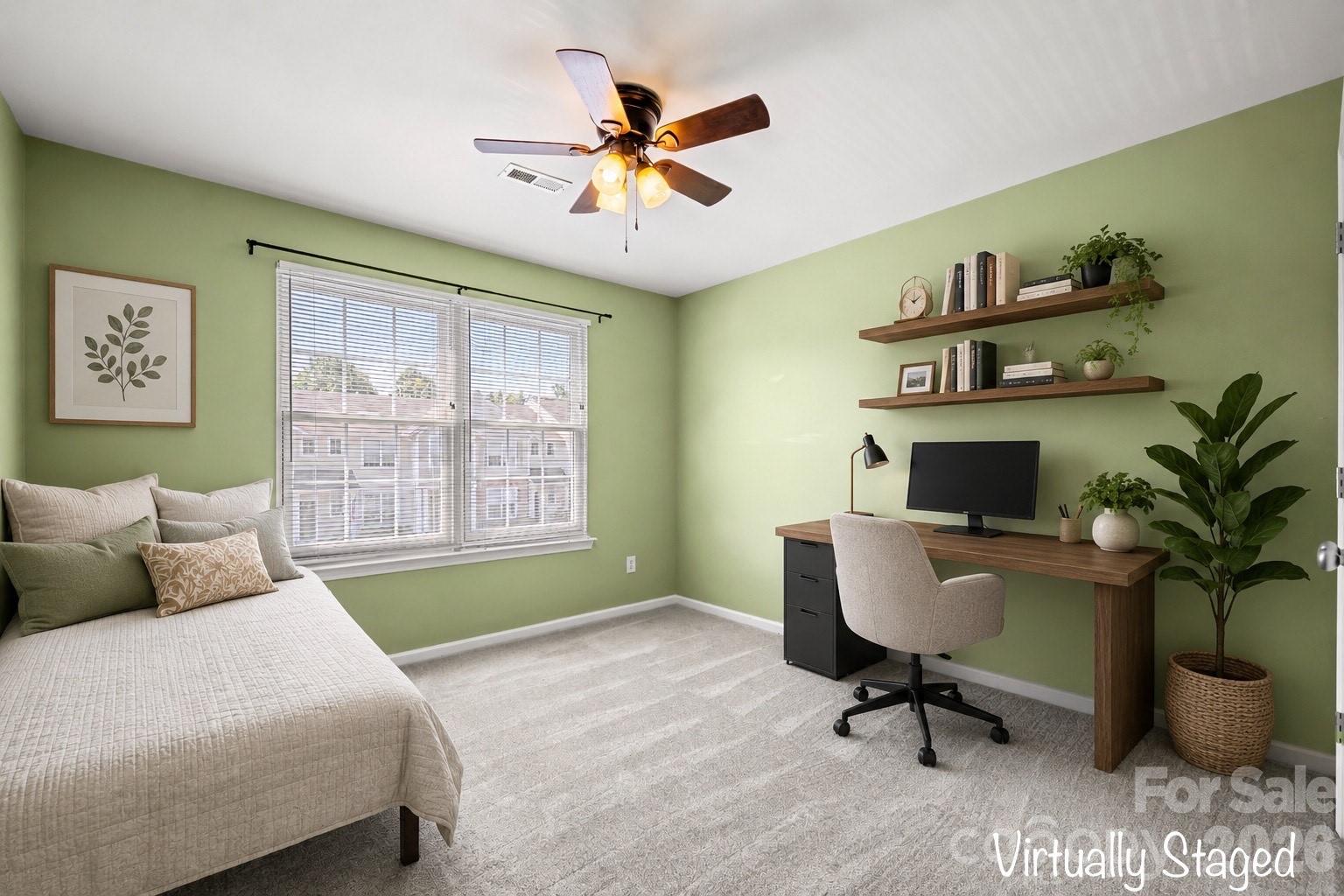 Virtually staged bedroom - 207 Dawn Mist Lane, Fort Mill