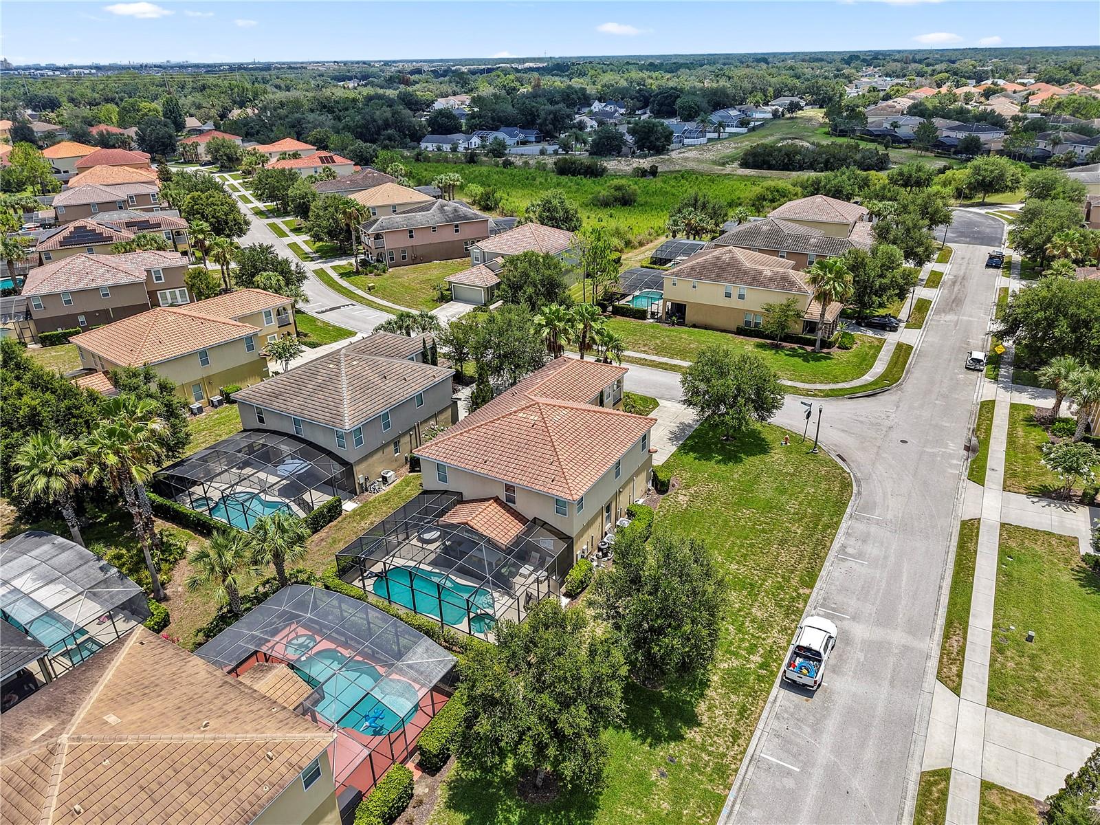 Back Side aerial view - 4200 OAKTREE DR, DAVENPORT