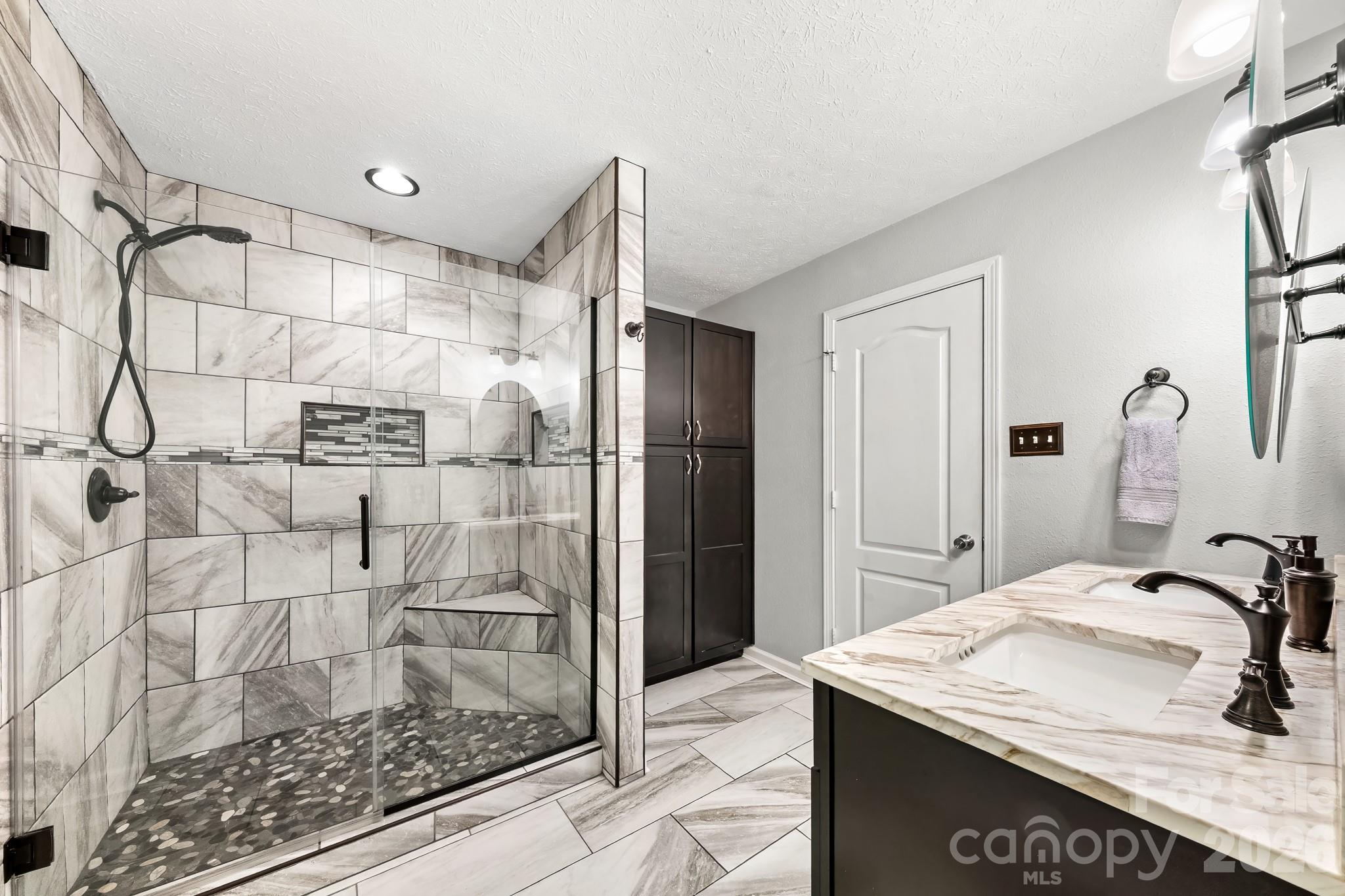 Primary Bath Double Sinks and Oversized Shower - 191 Old Carriage Road, Clover
