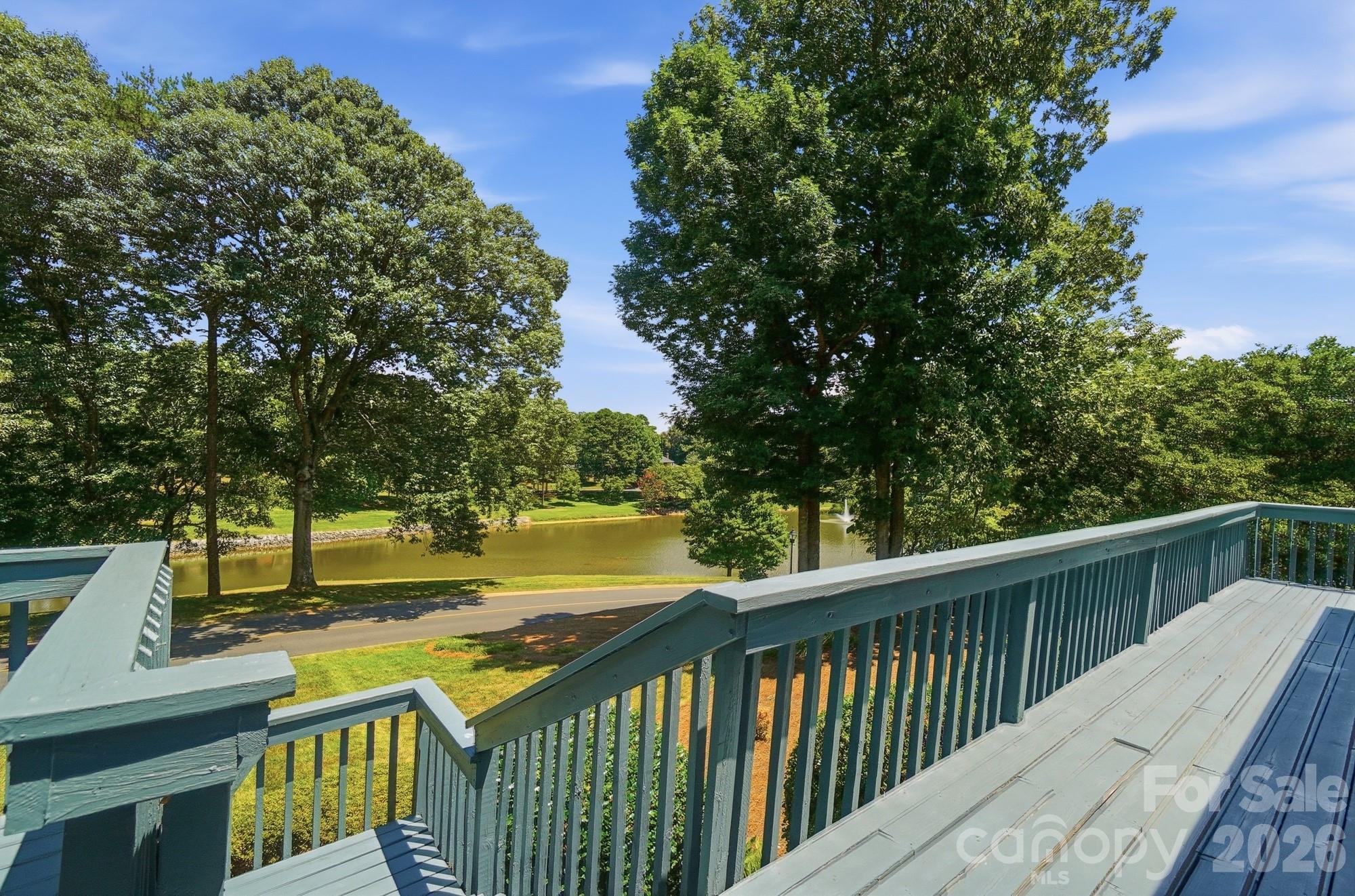 Deck with Stairs to Lower Patio - 1507 Heatherloch Drive, Gastonia