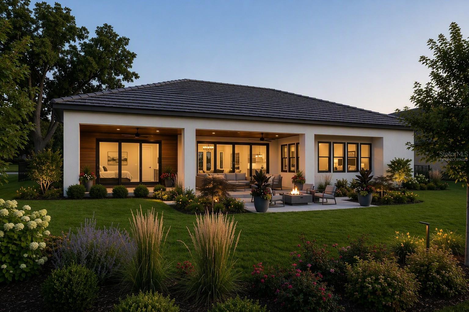 Rear Outdoor Patio-Lanai, Virtually Staged. Pool is included but not shown - 142 TRANQUIL MIRROR LAKE CT #Lot 18, CLERMONT