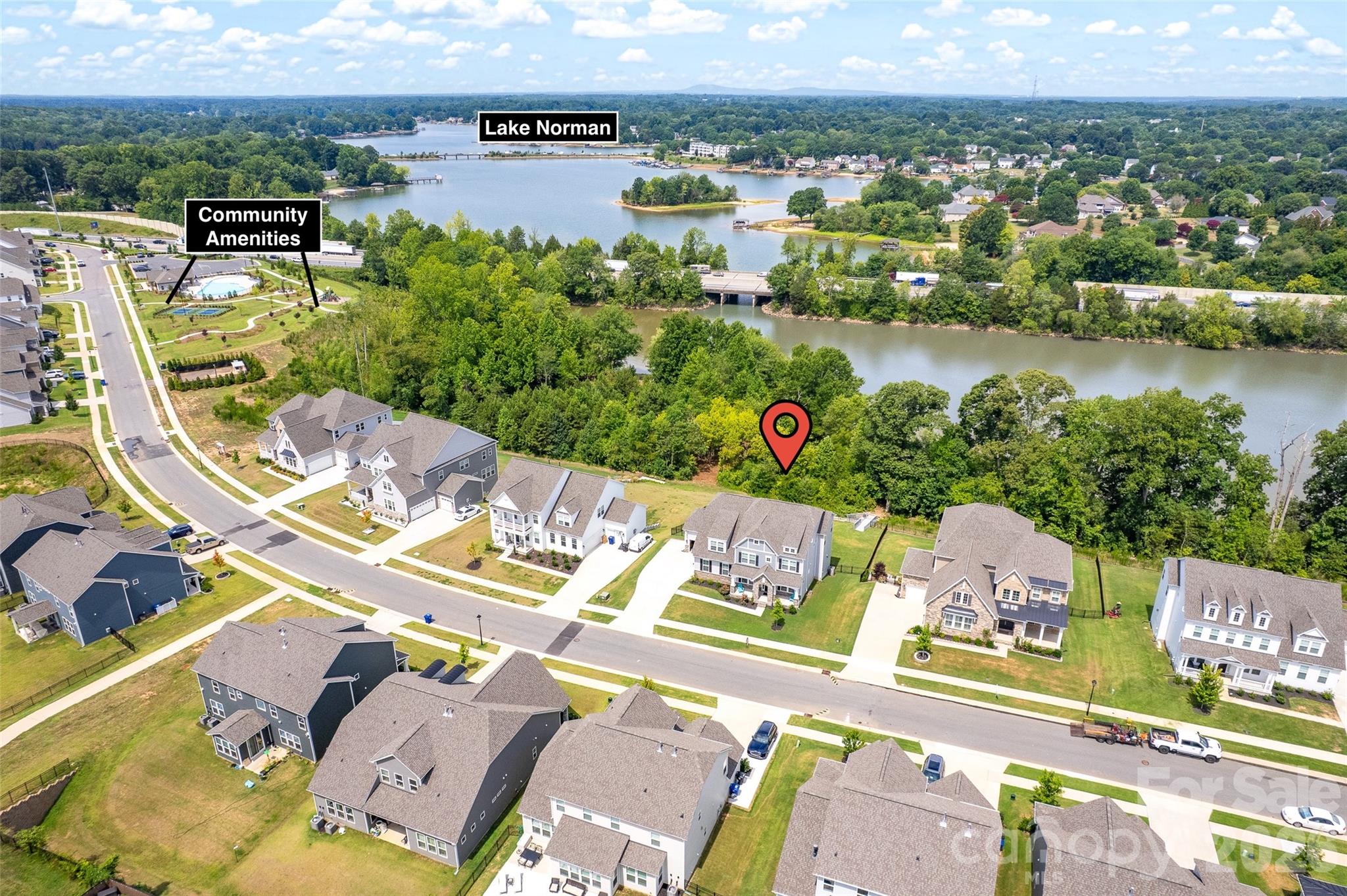 View to the main channel and the two bridges that you would go under to get there. Close to Eddies Restaurant. - 309 W Waterlynn Road, Mooresville