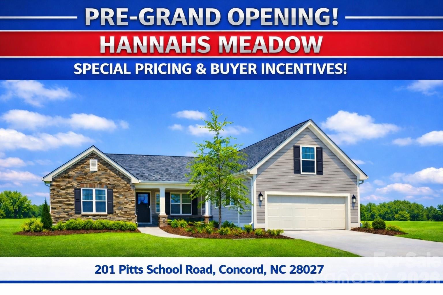 HANNAHS MEADOW PRE-GRAND OPENING SALES EVENT - 4008 Shelby Jean Drive, Concord