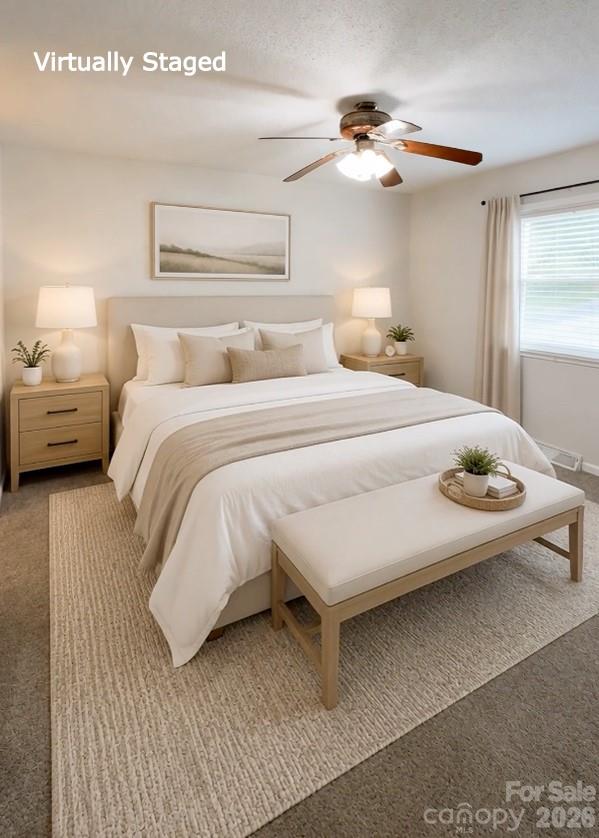 Virtually staged primary bedroom - 2600 Providence Drive, Gastonia
