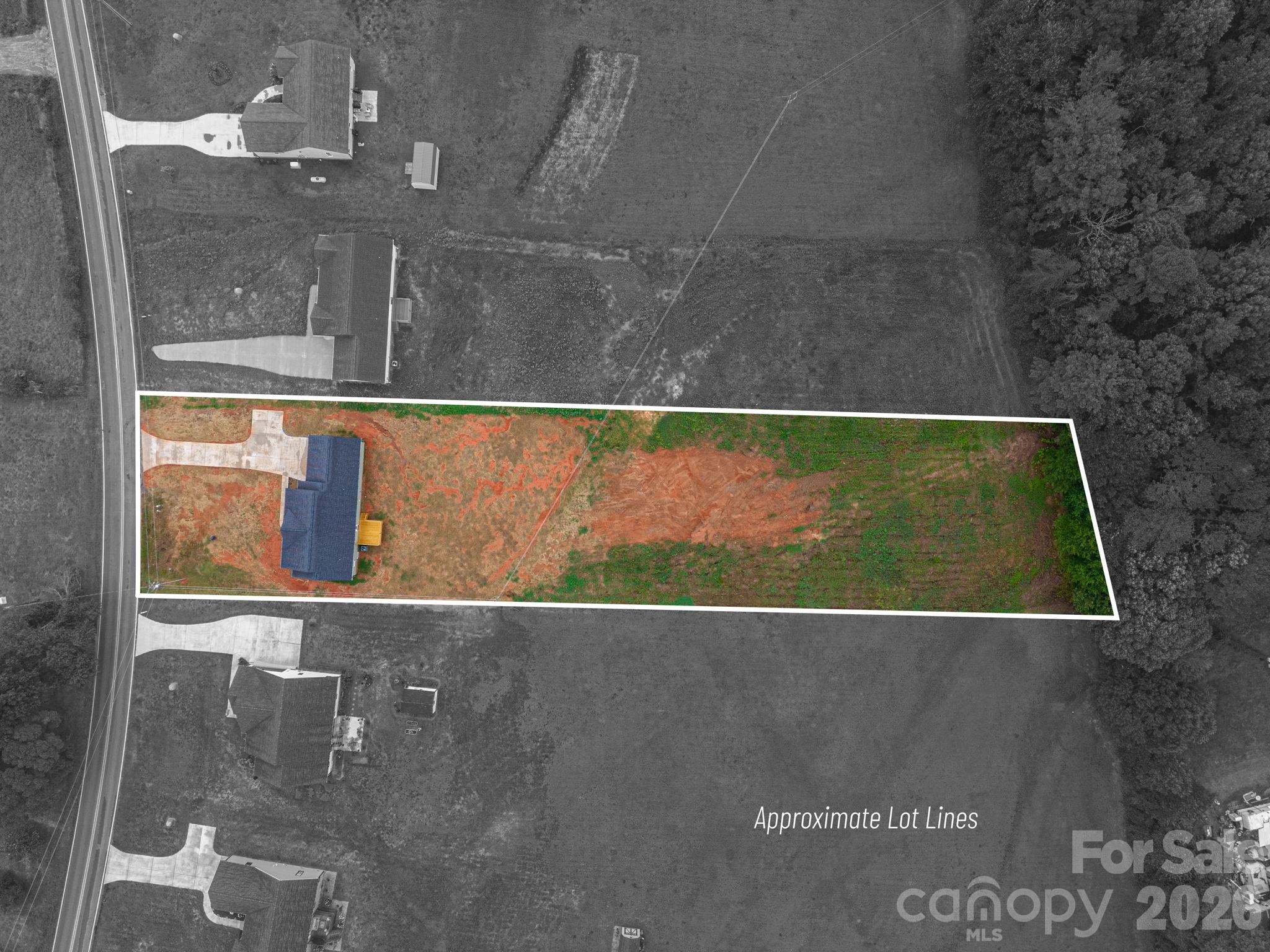 Aerial View with Approximate Lot Lines - 307 Northbrook III School Road, Vale