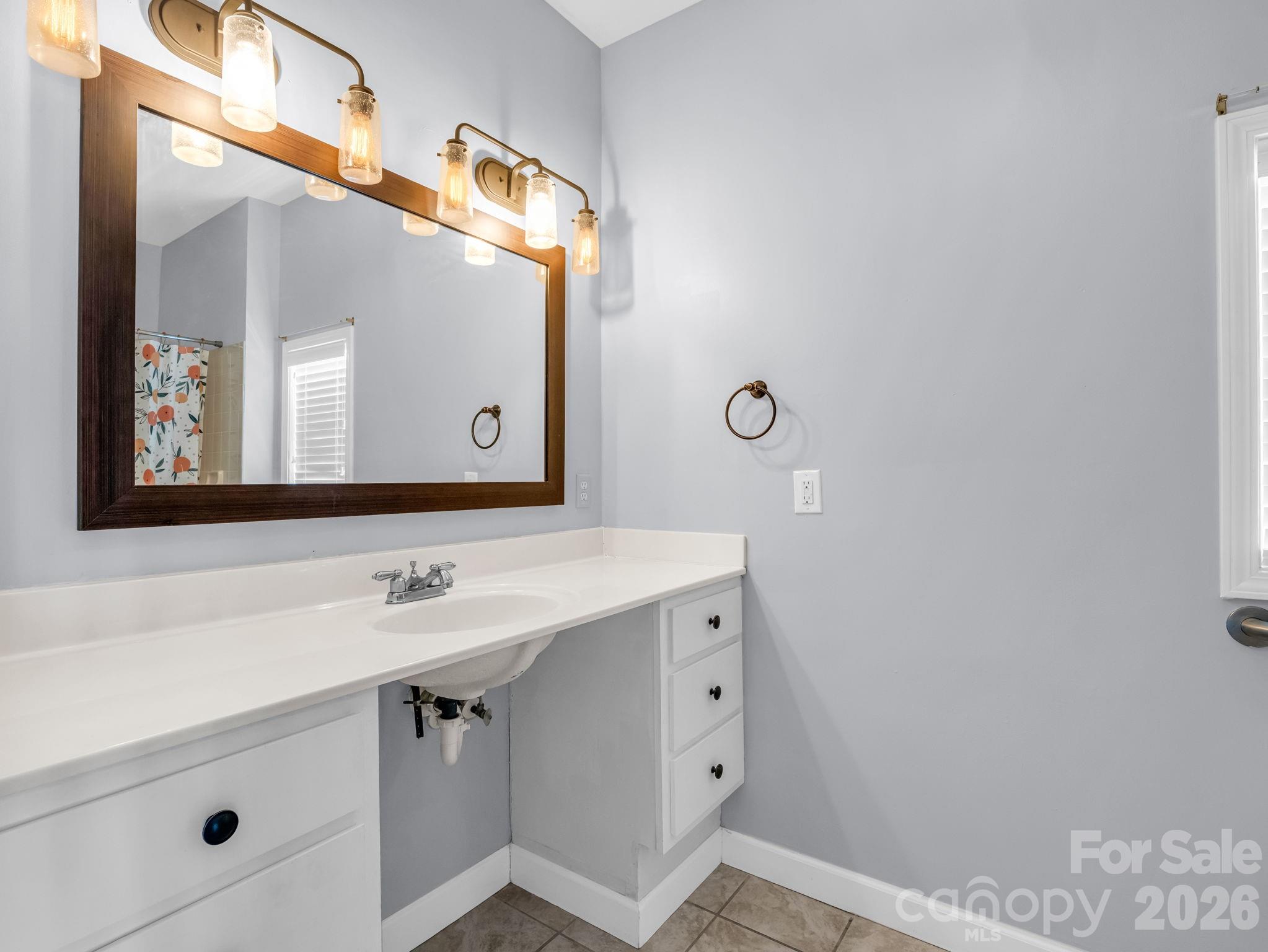 This bathroom is wheelchair accessible with the roll under sink. New toilet was installed within last two years. - 355 Hidden Meadow Drive, Hendersonville