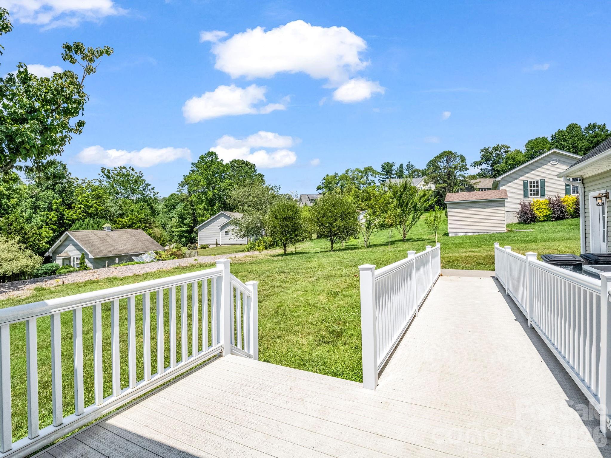 Back deck perfect for grilling. - 355 Hidden Meadow Drive, Hendersonville