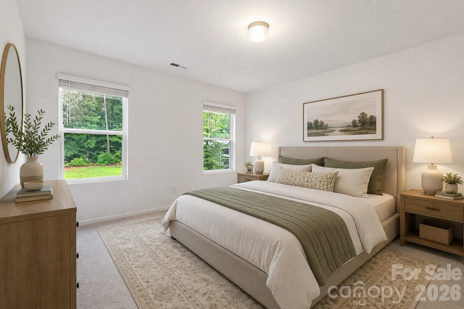 Virtually Staged Primary Bedroom - 720 White Crane Road, Salisbury