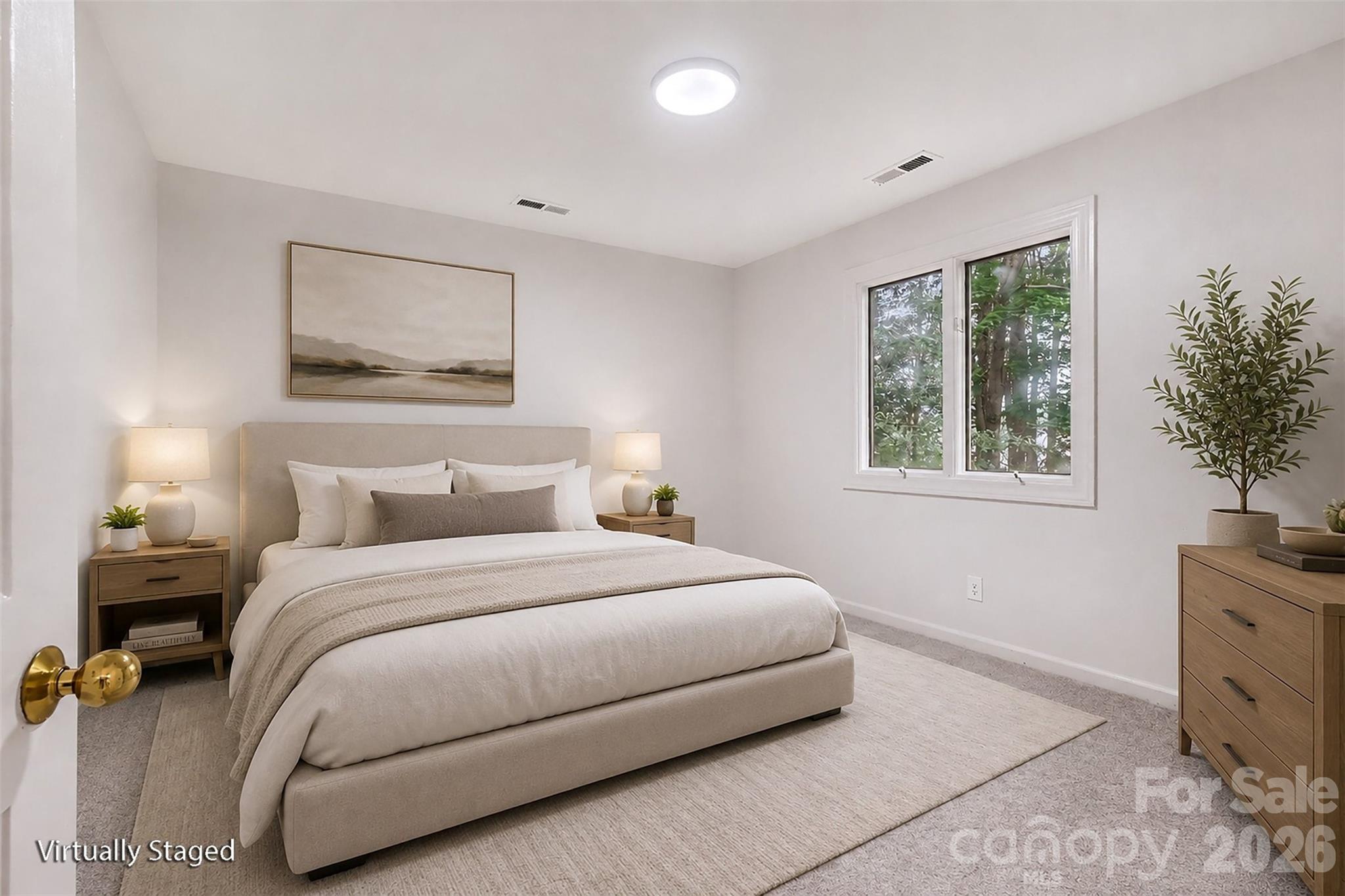 Bedroom 3 is 12 by 11 1/2 and also has new carpet. It also has direct access to the guest bath. - 5042 Marci Lane, Belmont