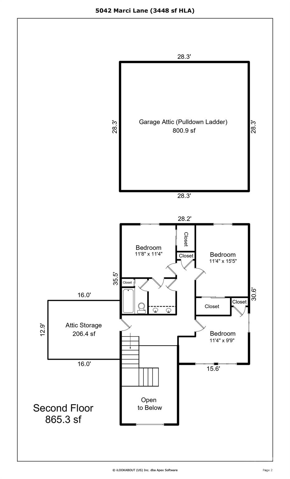 Your floor plan -- upper level + garage. - 5042 Marci Lane, Belmont